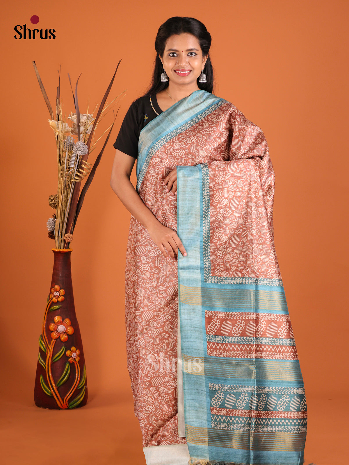 DHS28070 - Champa semitussar Saree - Shop on Shrus.com