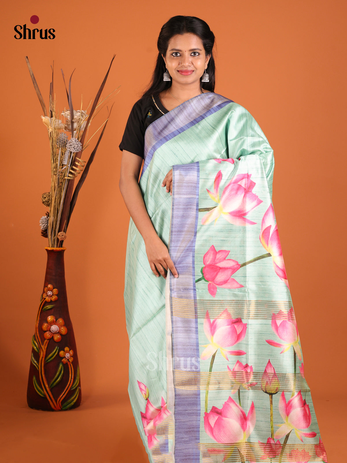 DHS28072 - Champa semitussar Saree - Shop on Shrus.com