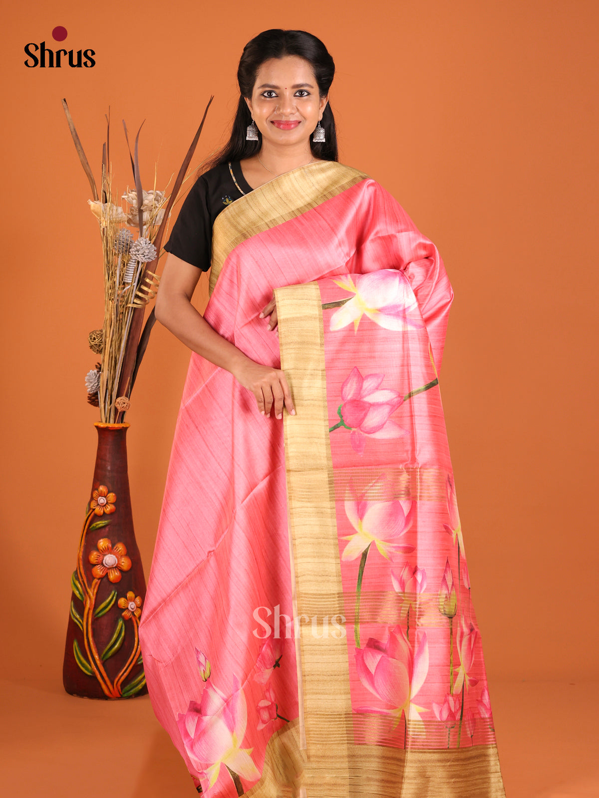 DHS28077 - Champa semitussar Saree - Shop on Shrus.com