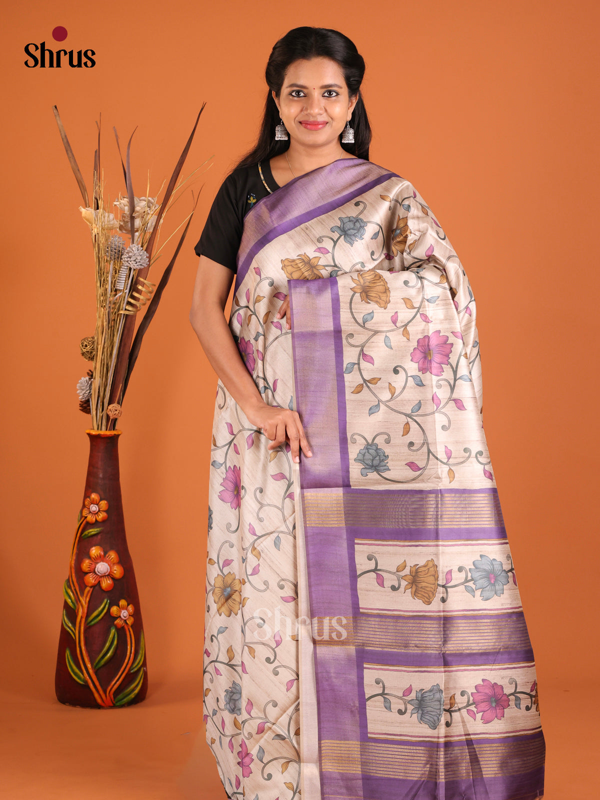 DHS28079 - Champa semitussar Saree - Shop on Shrus.com