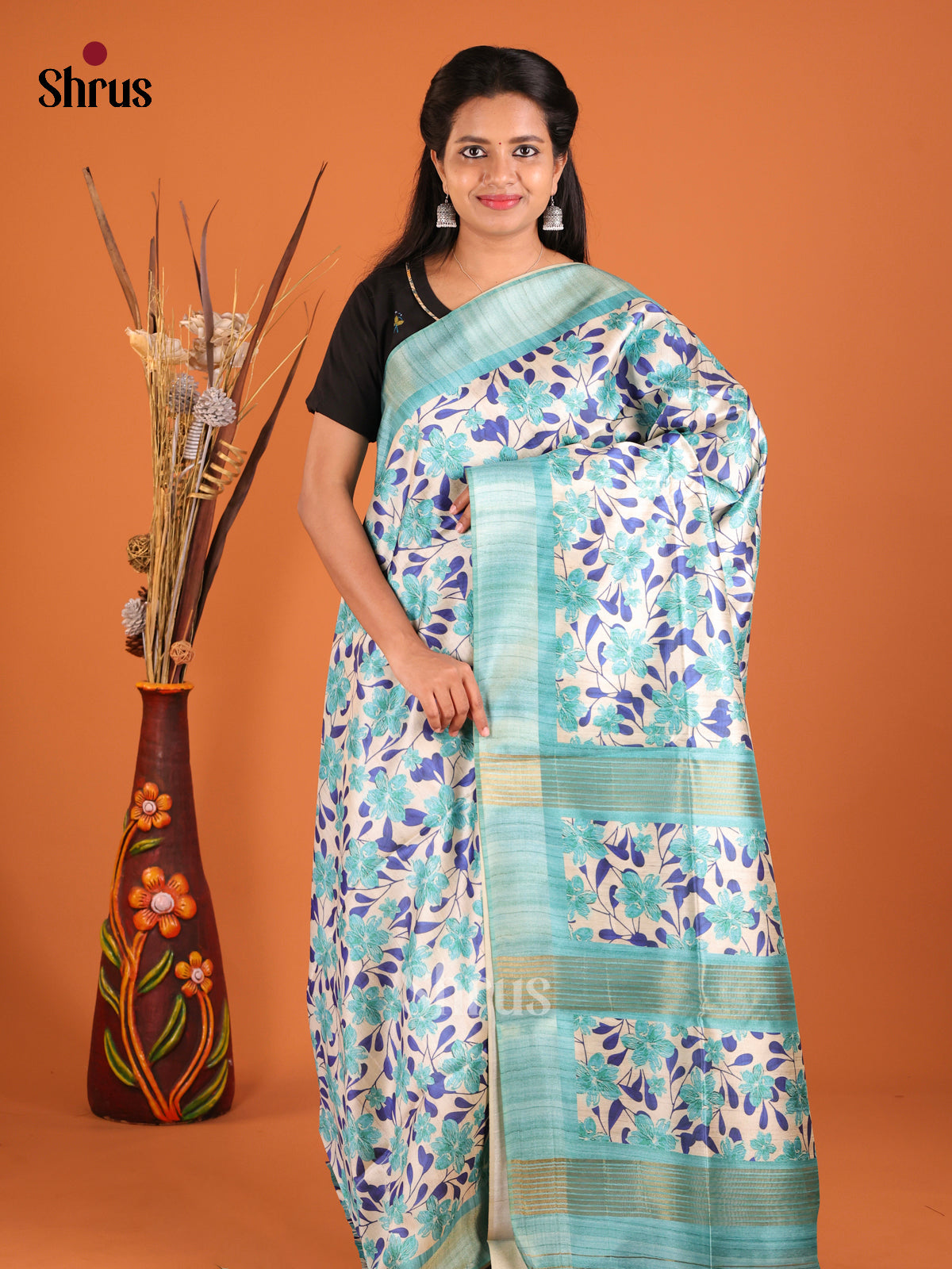 DHS28082 - Champa semitussar Saree - Shop on Shrus.com