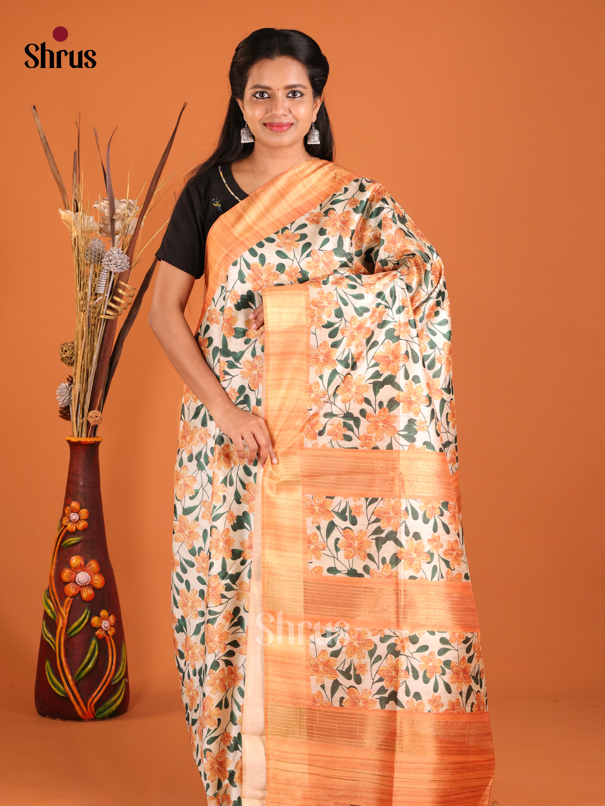 DHS28084 - Champa semitussar Saree - Shop on Shrus.com