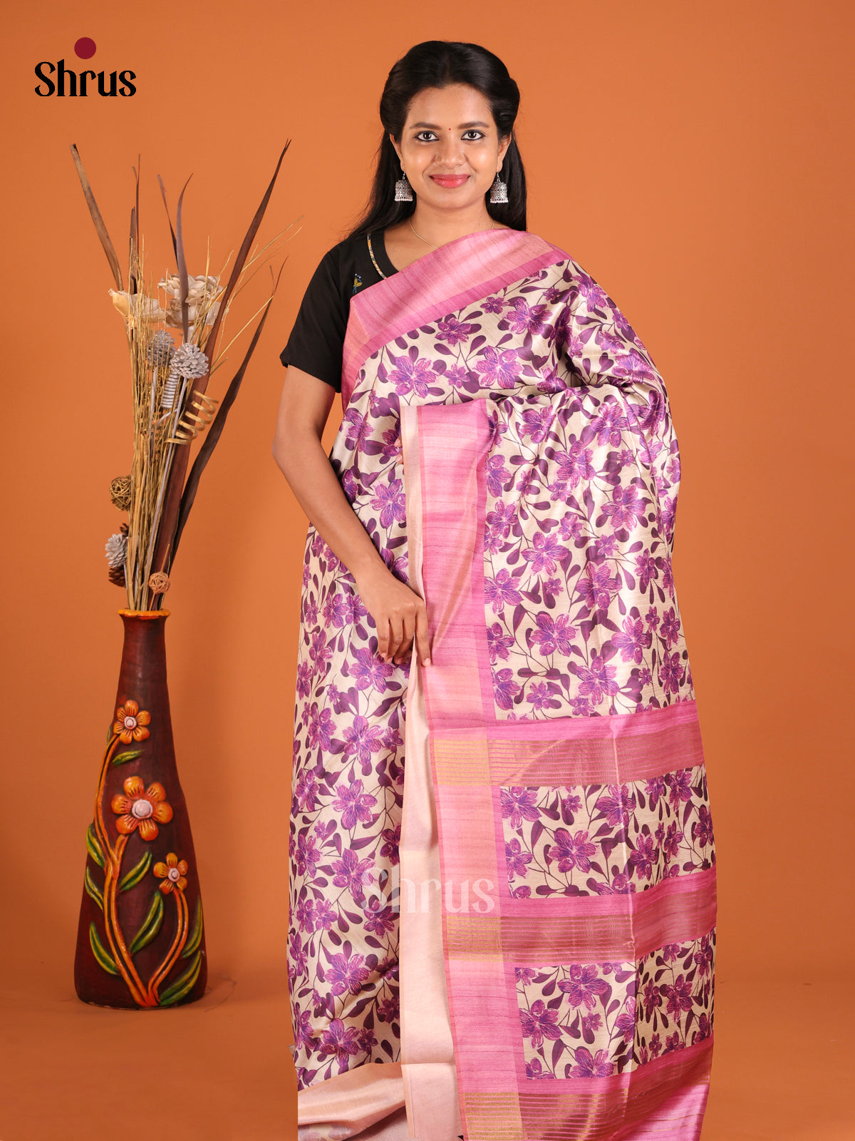DHS28086 - Champa semitussar Saree - Shop on Shrus.com