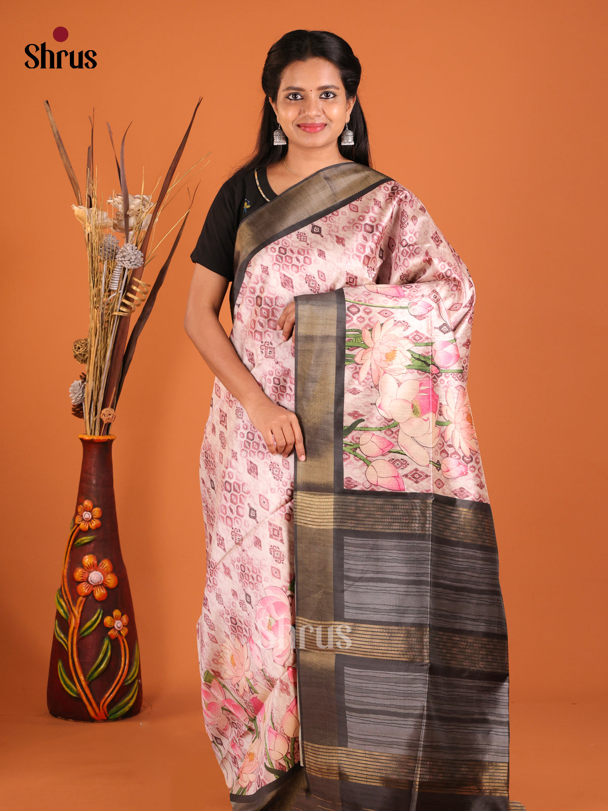 DHS28094 - Champa semitussar Saree - Shop on Shrus.com