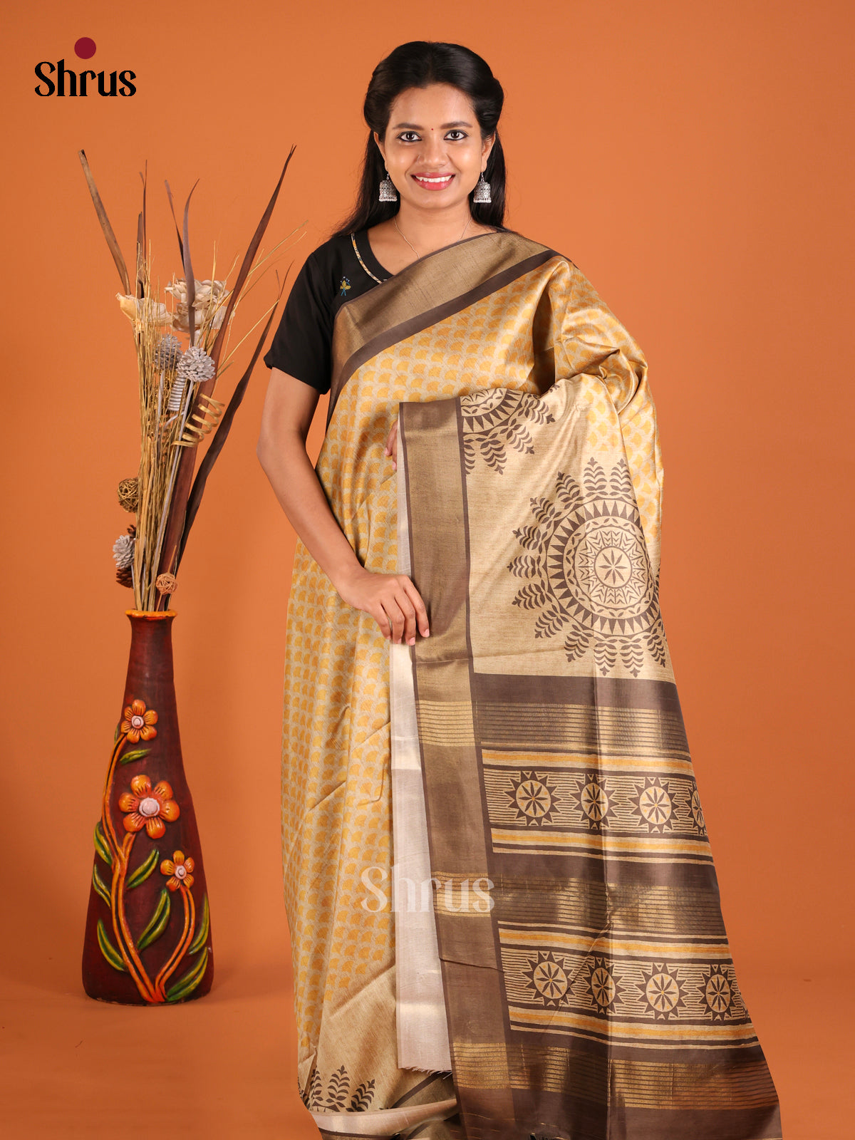 DHS28126 - Champa semitussar Saree - Shop on Shrus.com