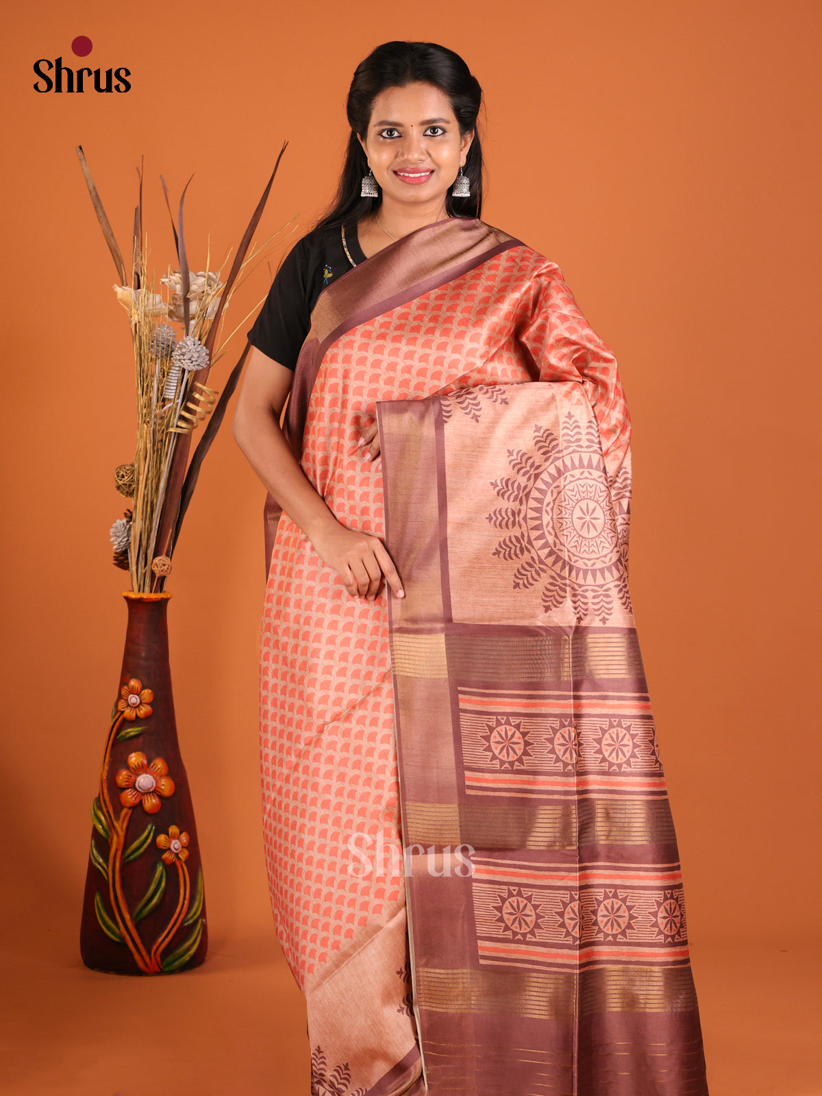 DHS28128 - Champa semitussar Saree - Shop on Shrus.com