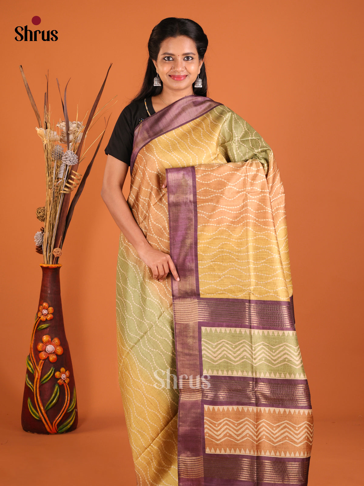 DHS28130 - Champa semitussar Saree - Shop on Shrus.com