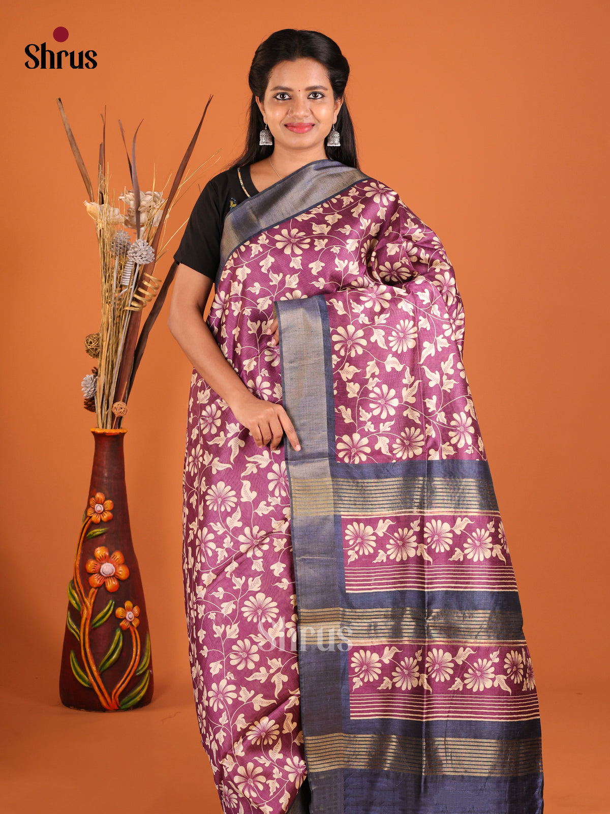 DHS28136 - Champa semitussar Saree - Shop on Shrus.com