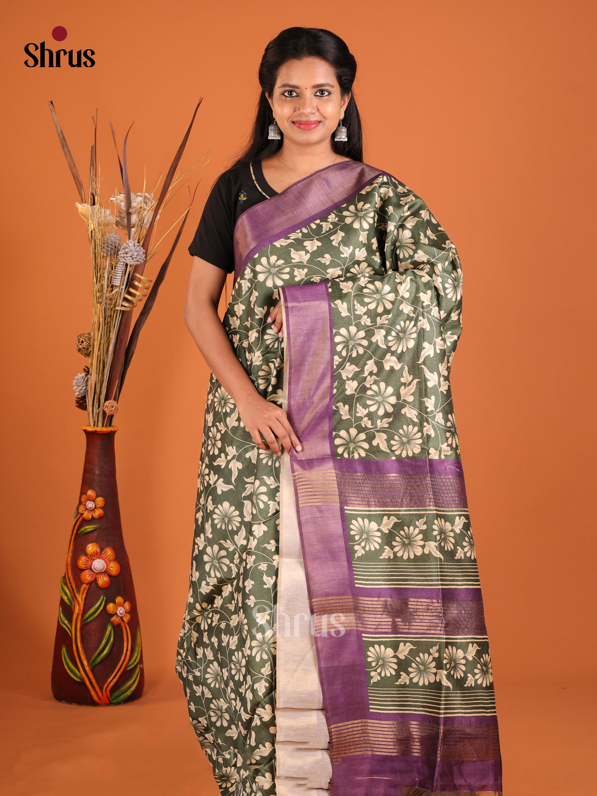 DHS28139 - Champa semitussar Saree - Shop on Shrus.com