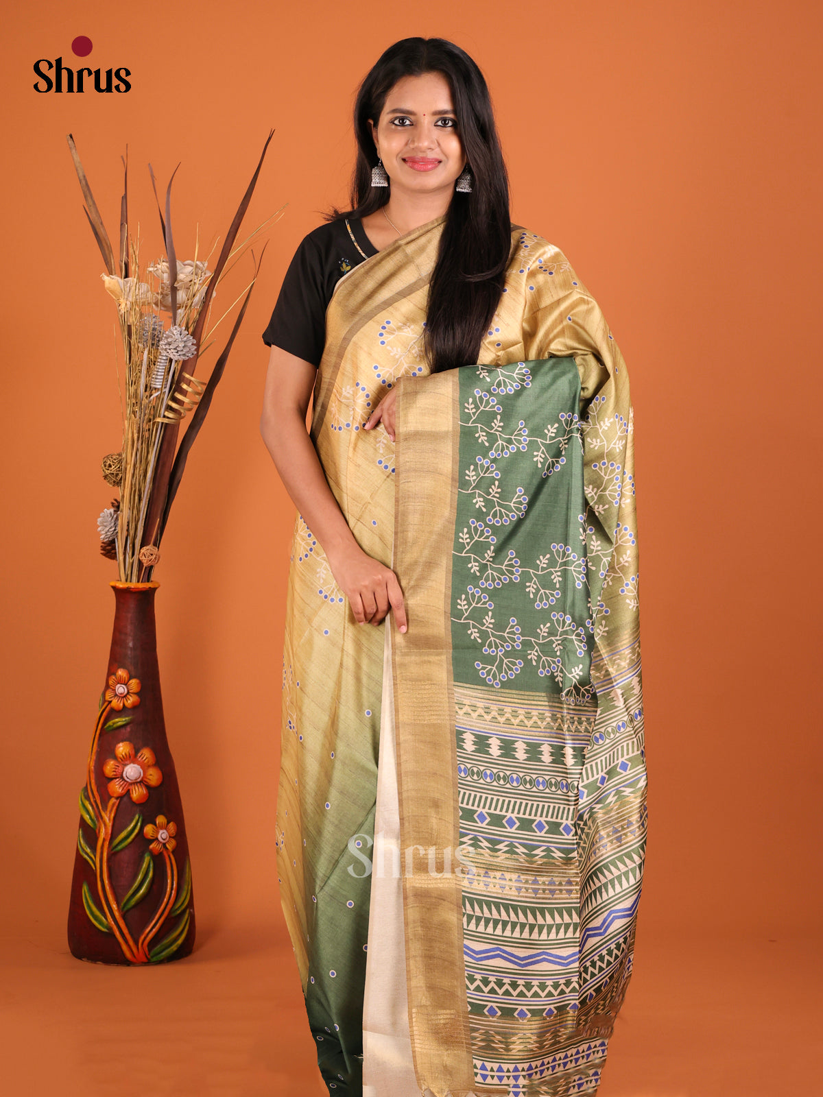 DHS28144 - Champa semitussar Saree - Shop on Shrus.com