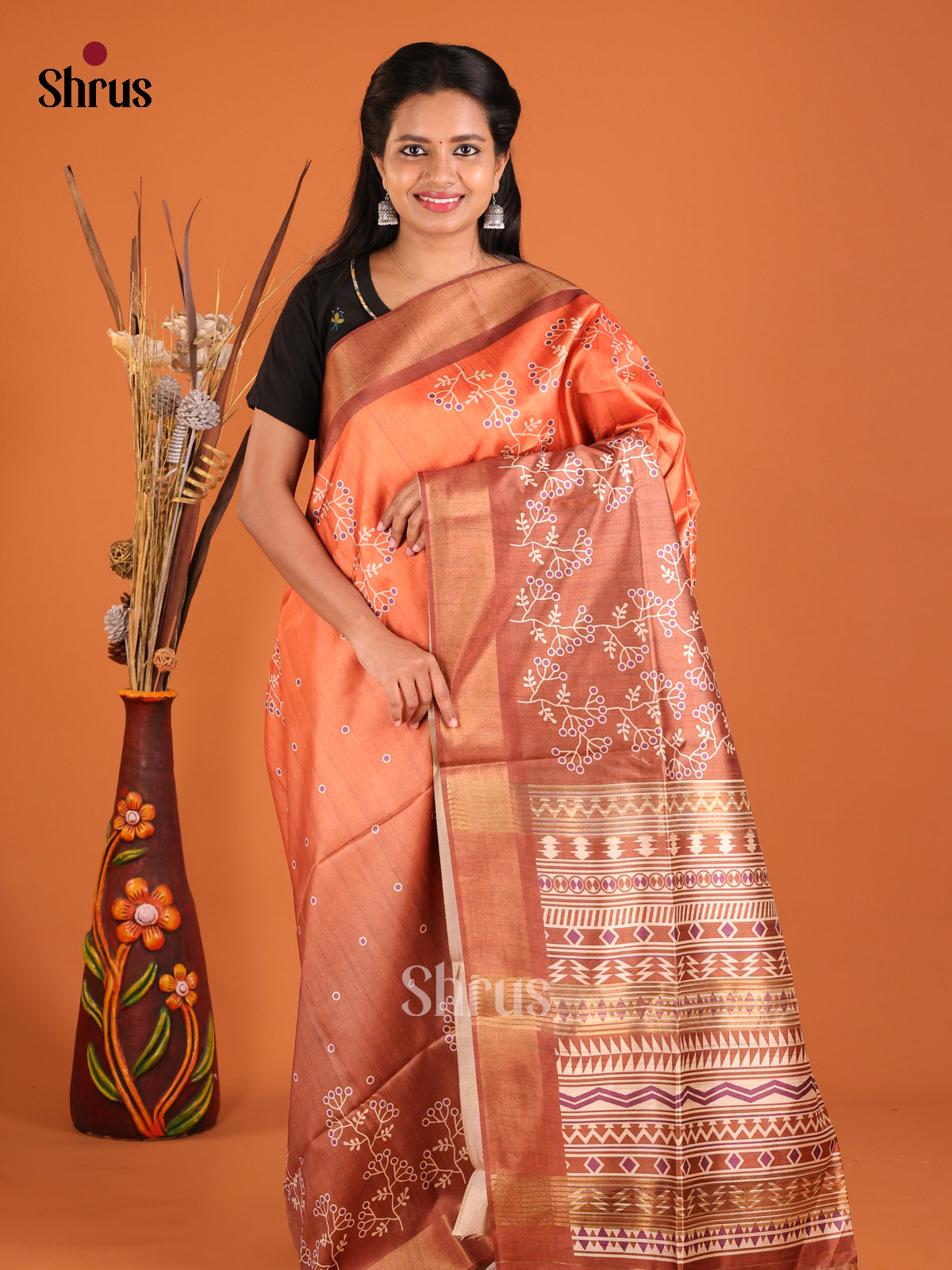 DHS28147 - Champa semitussar Saree - Shop on Shrus.com