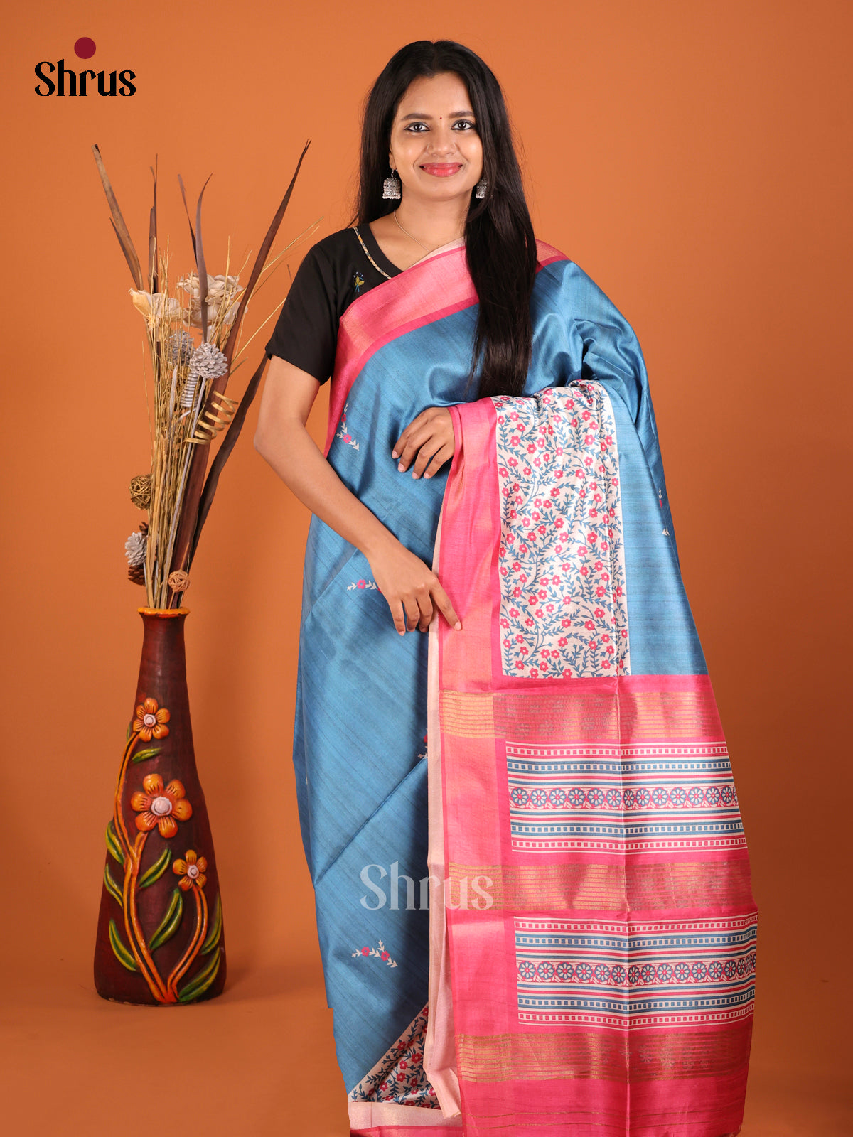 DHS28160 - Champa semitussar Saree - Shop on Shrus.com