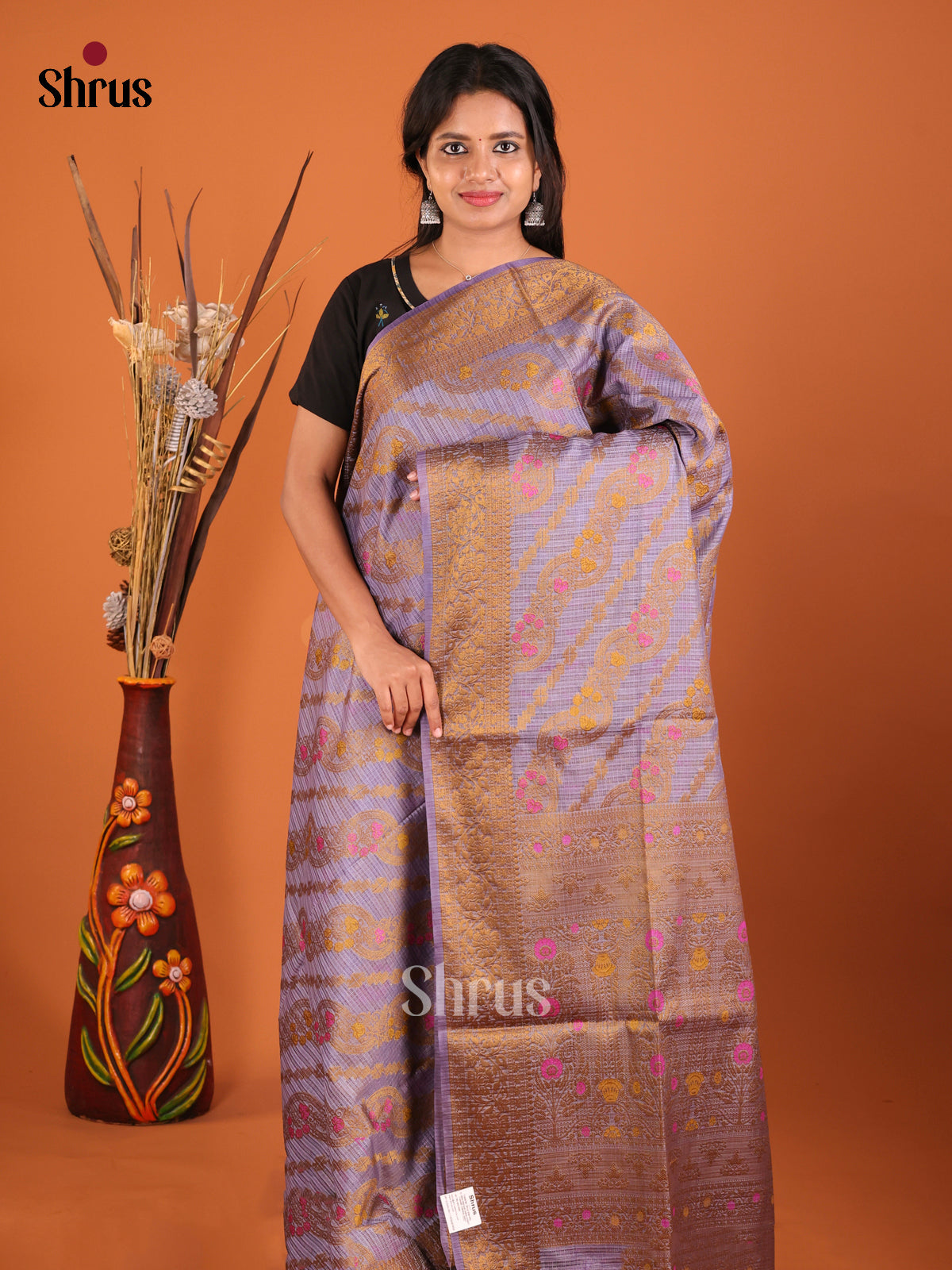grey gold zari North Silk Cotton Saree 