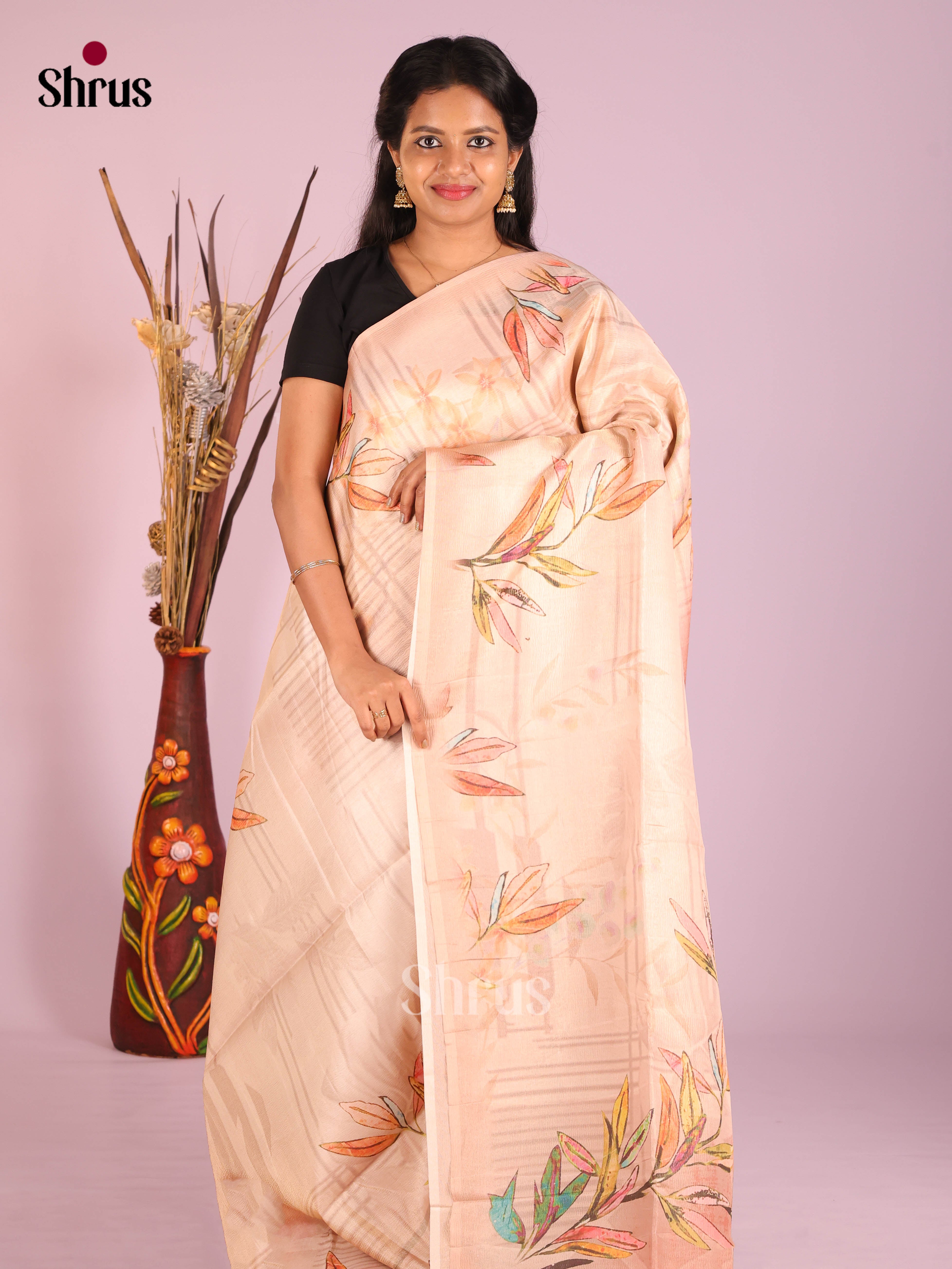 Dusty Pink - Bamboo silk Saree
