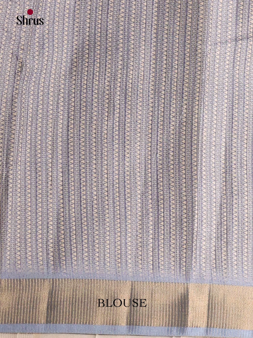 Blue & Cream - Moonga Silk Saree