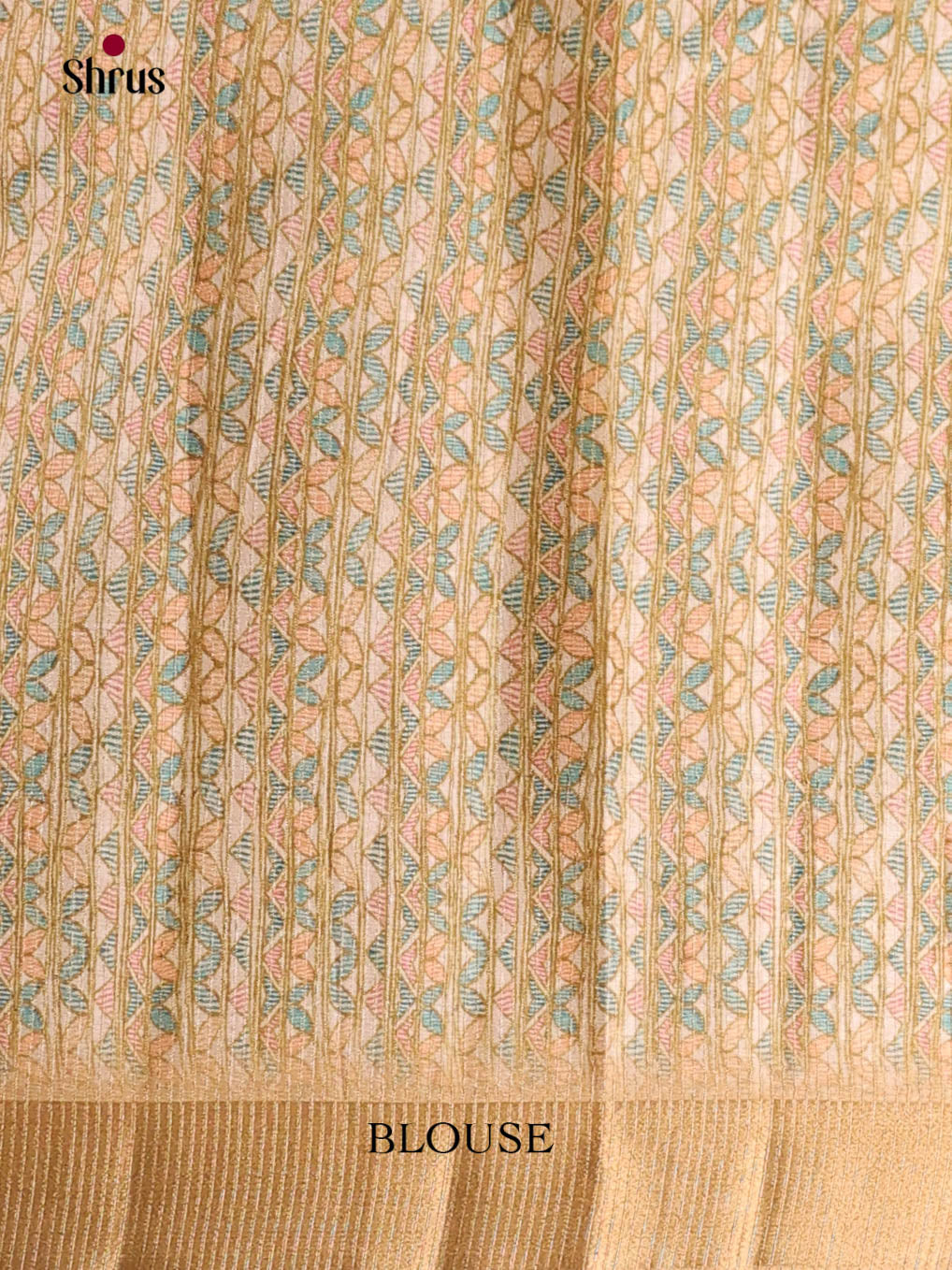 Sandal & Cream - Moonga Silk Saree