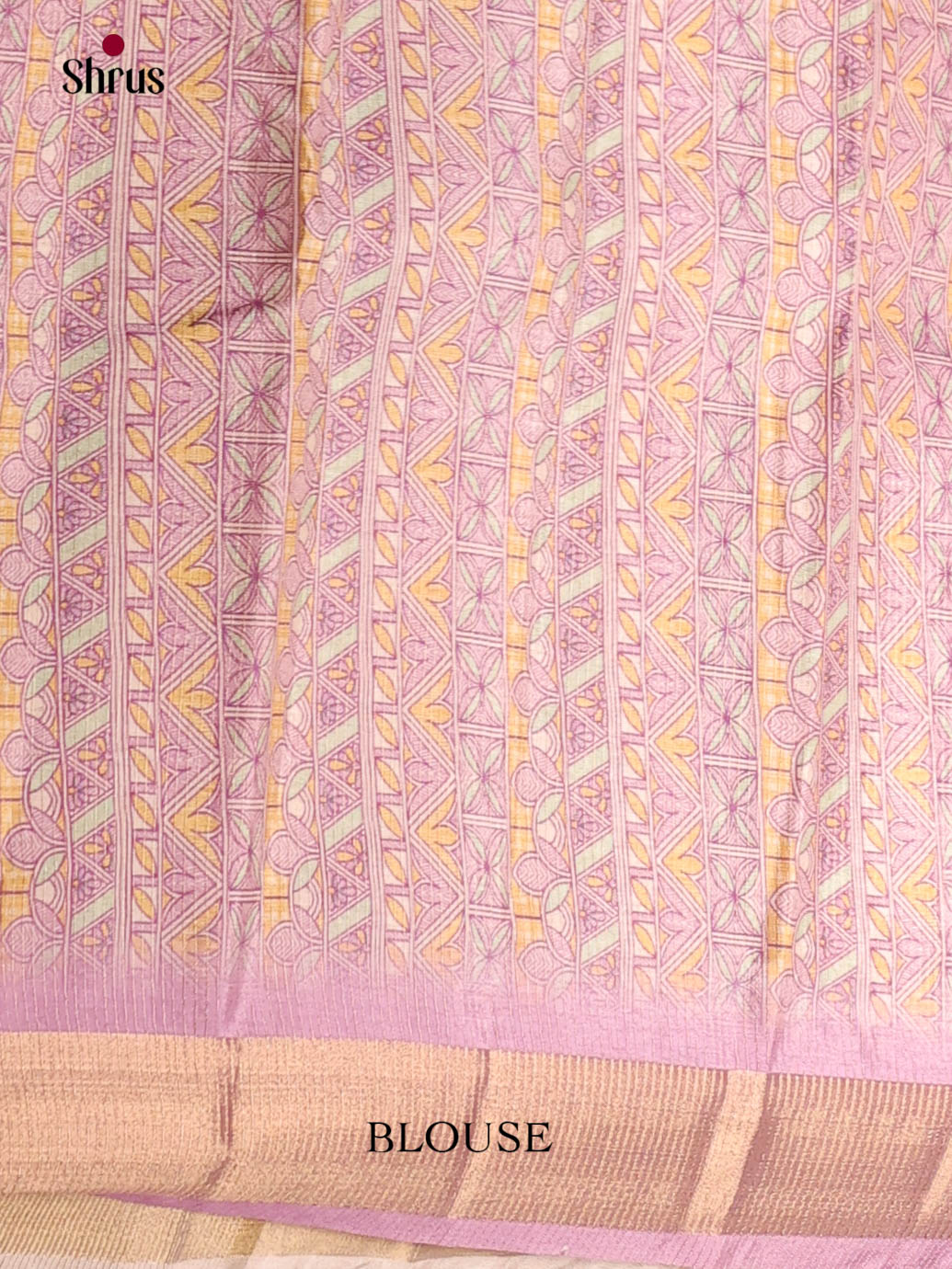 Cream & Lavender - Moonga Silk Saree