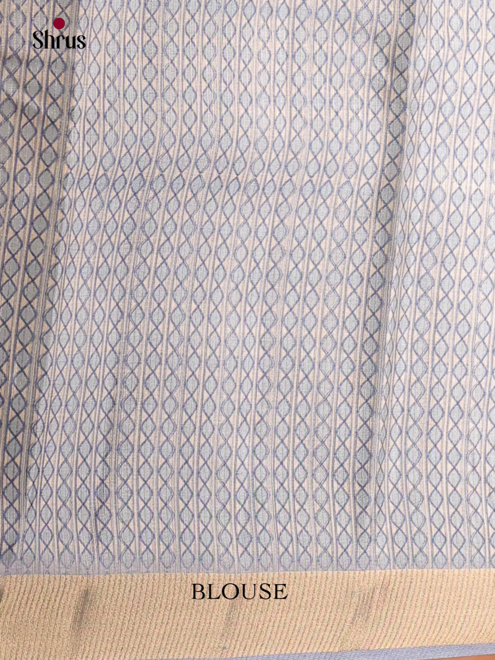 Cream & Blue - Moonga Silk Saree