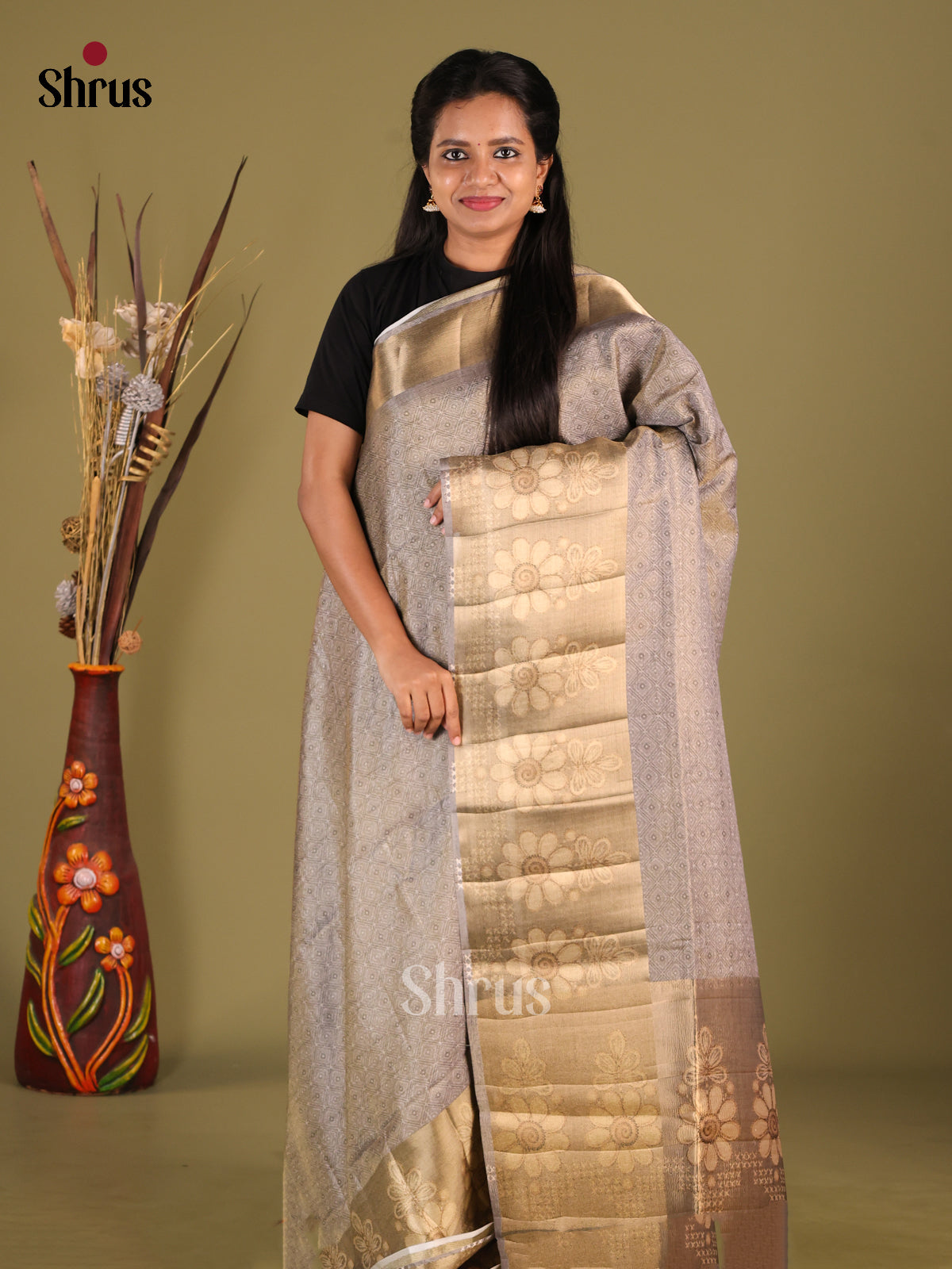 DHS28438 - Semi matka Saree