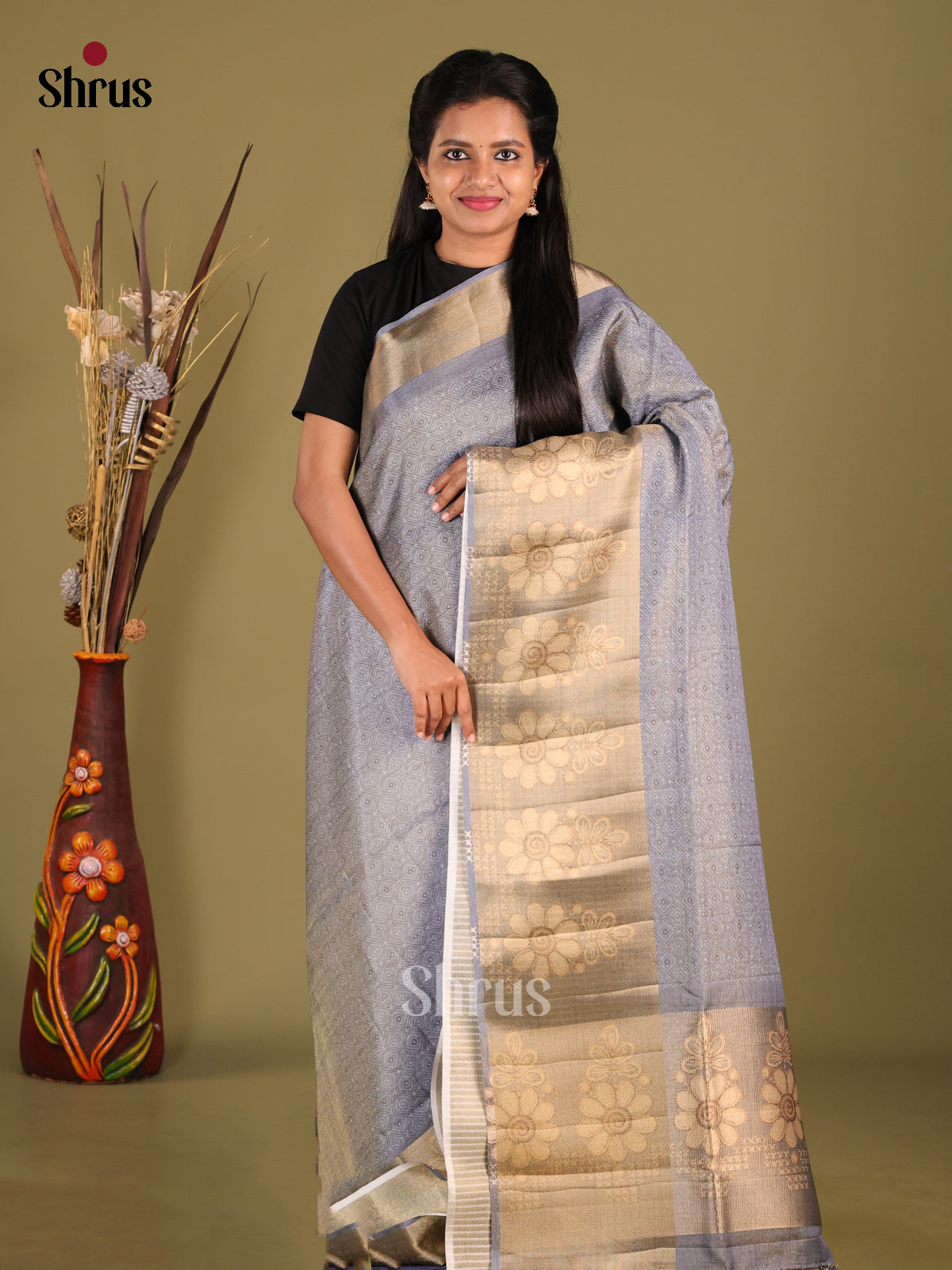 DHS28441 - Semi matka Saree