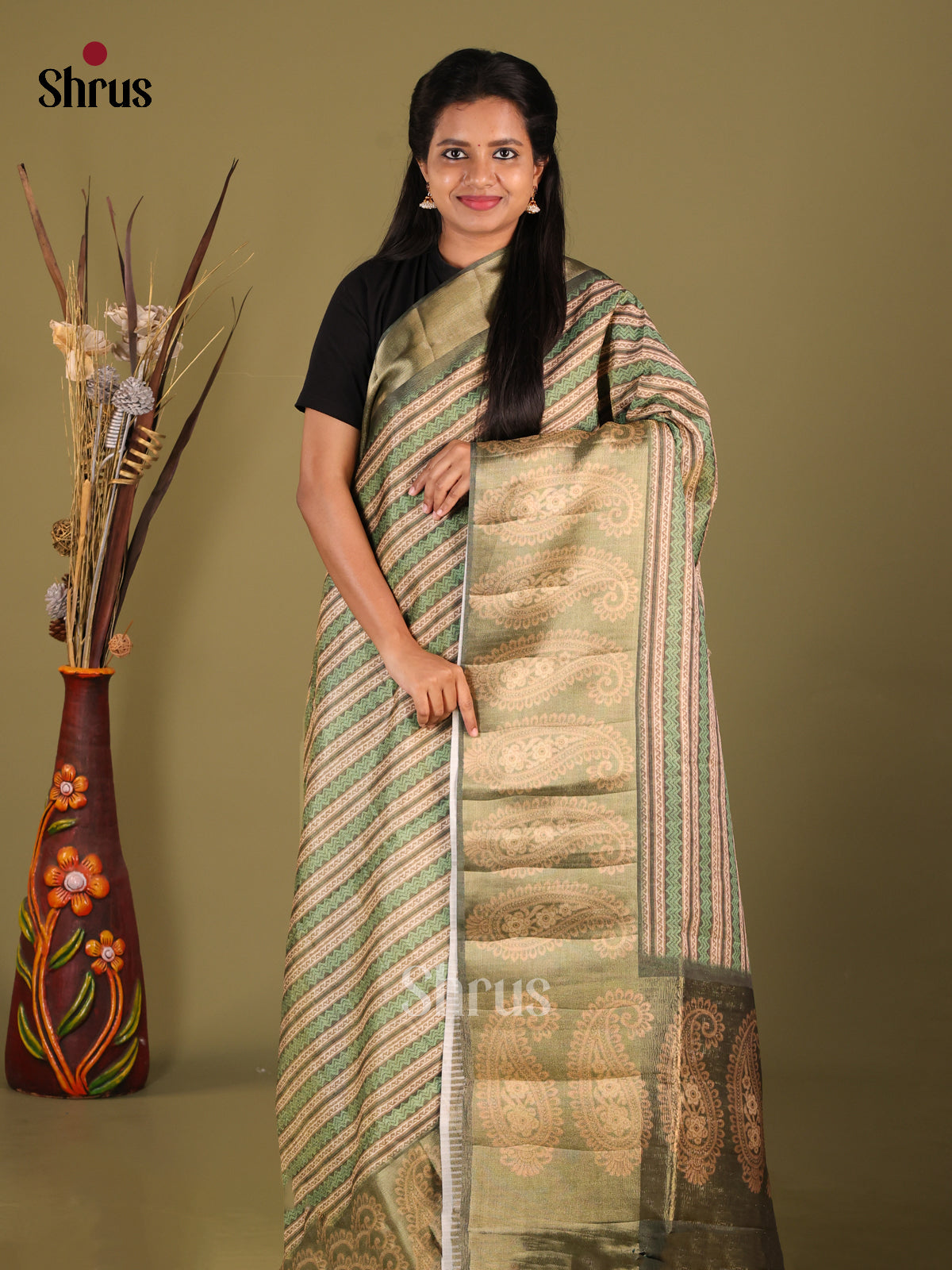 DHS28445 - Semi matka Saree