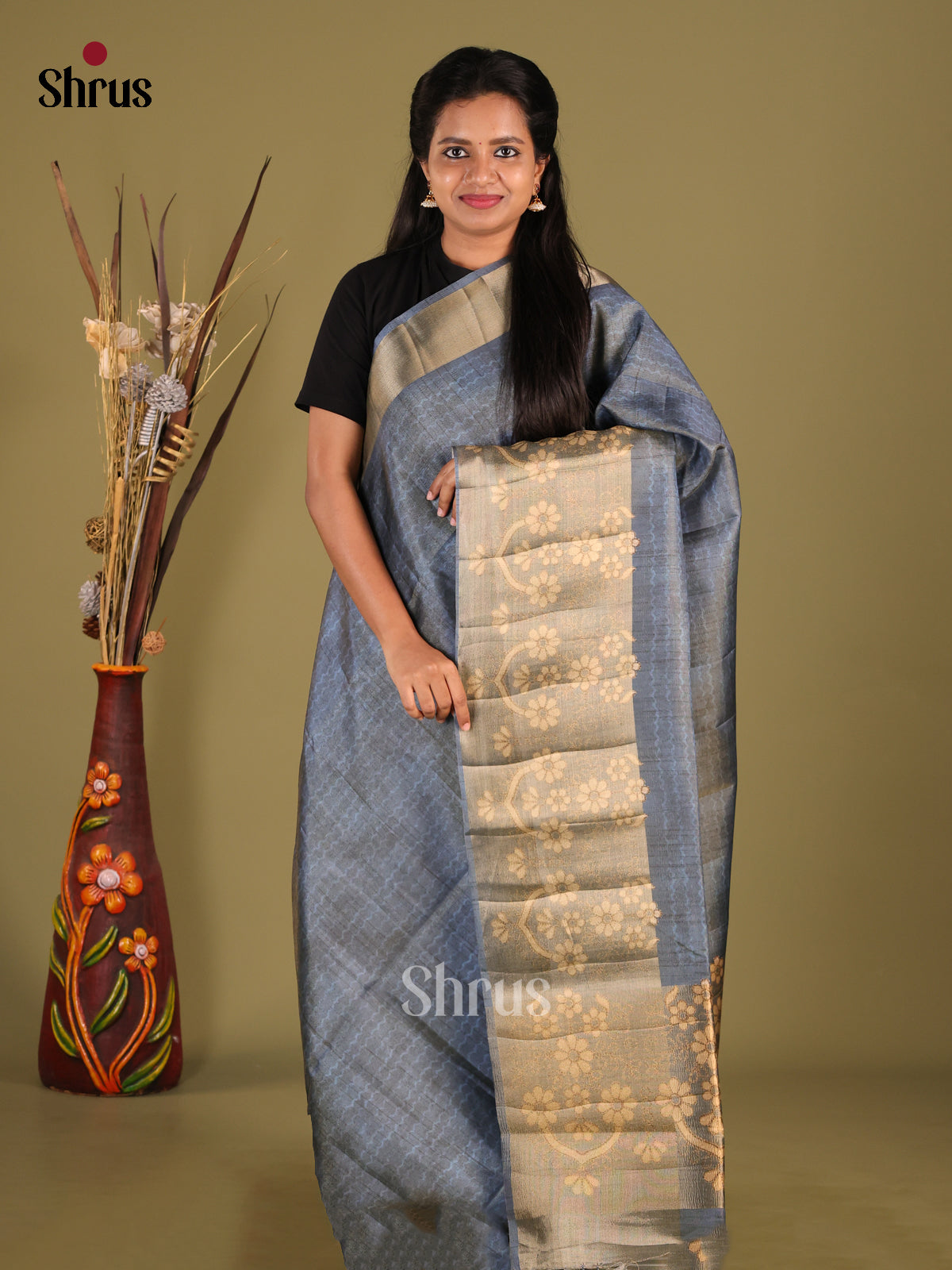 DHS28448 - Semi matka Saree