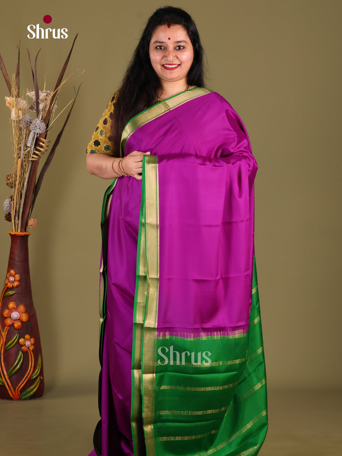 Vadamalli & Green - Mysore Silk Saree - Shop on Shrus.com