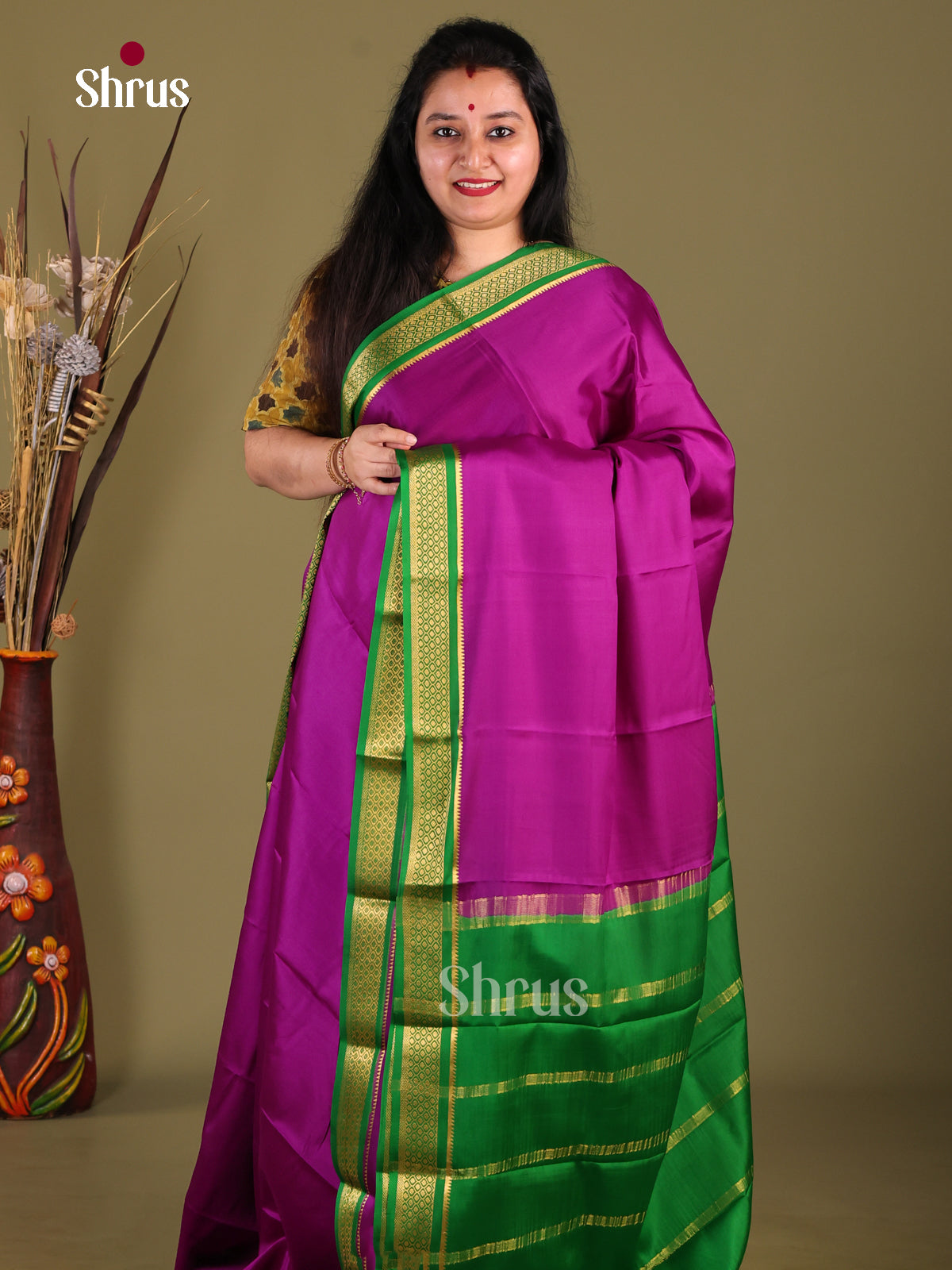 Vadamalli & Green - Mysore Silk Saree - Shop on Shrus.com