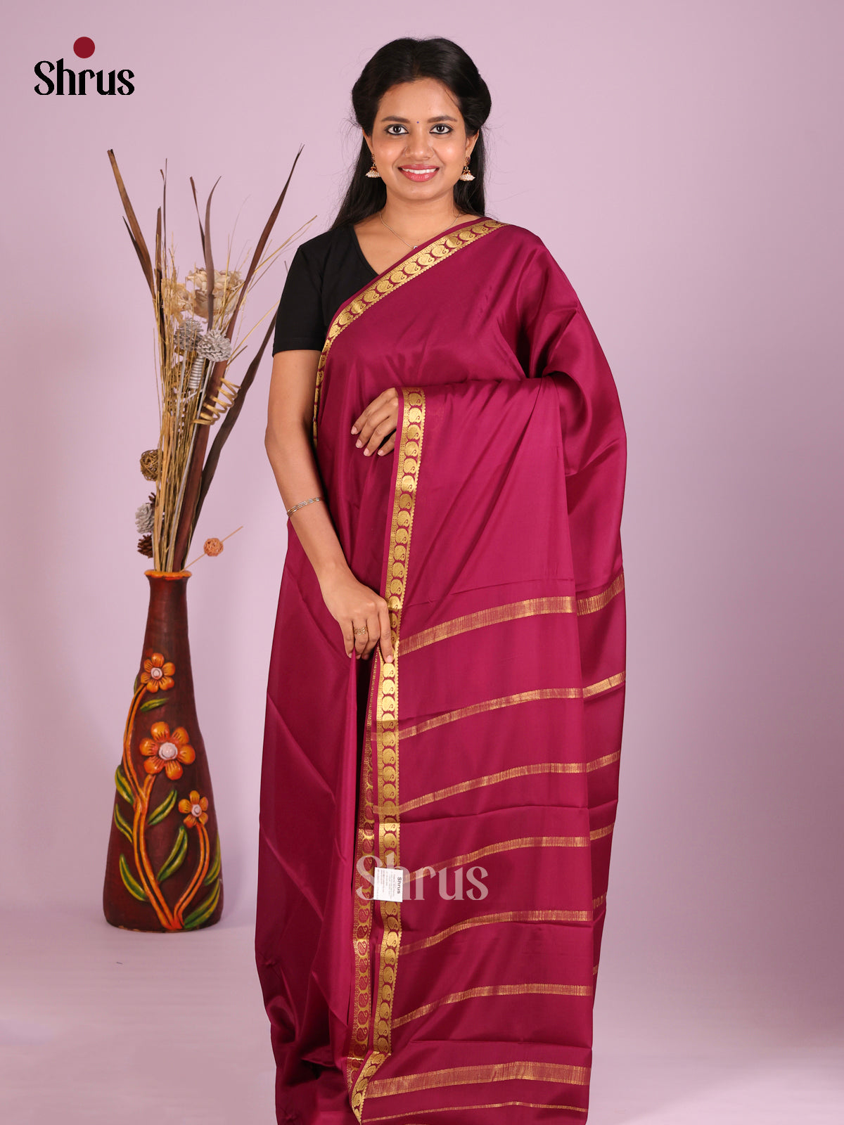DHS28540 - Mysore Silk Saree - Shop on Shrus.com