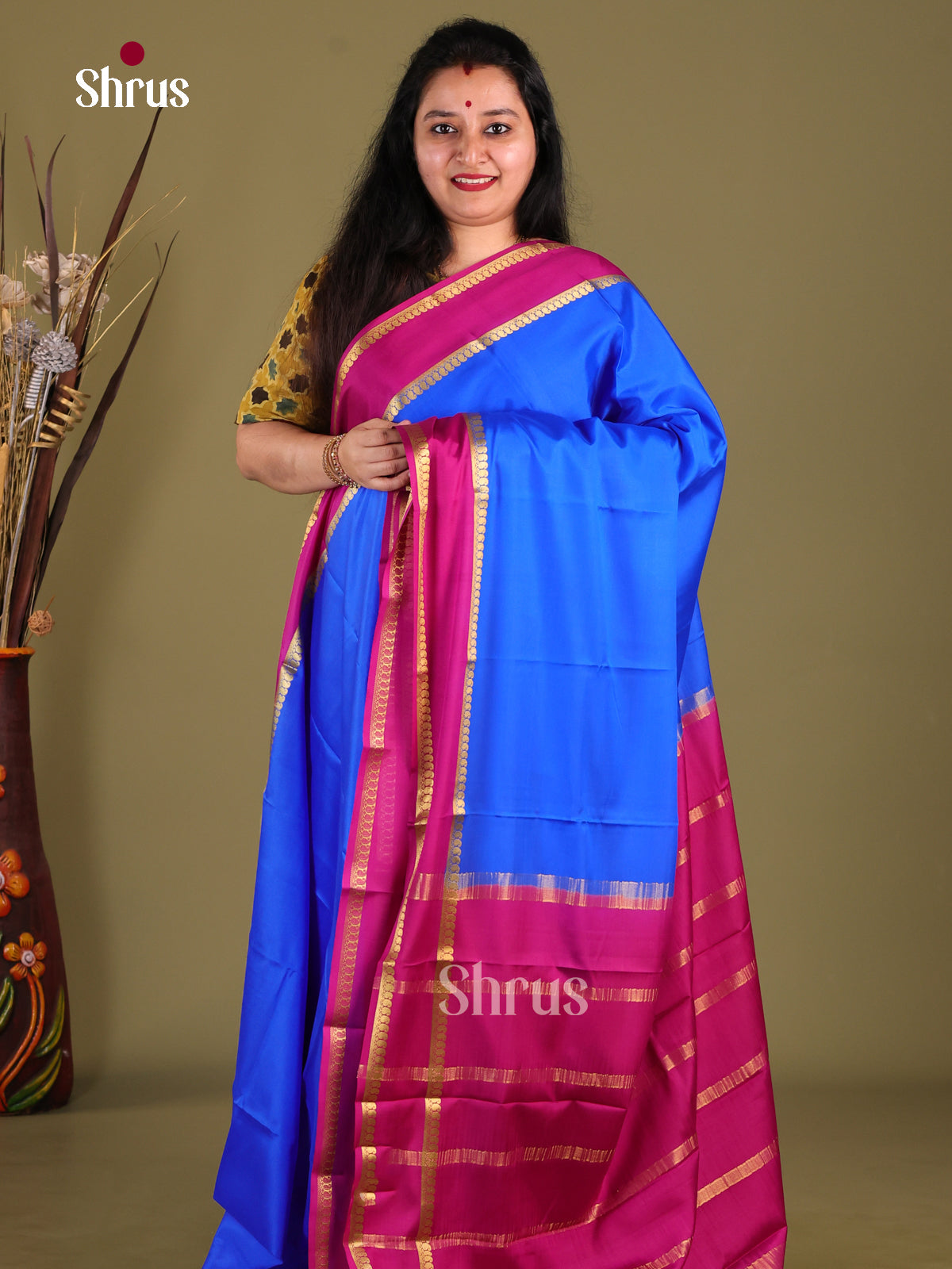 Blue & Purple- Mysore Silk Saree