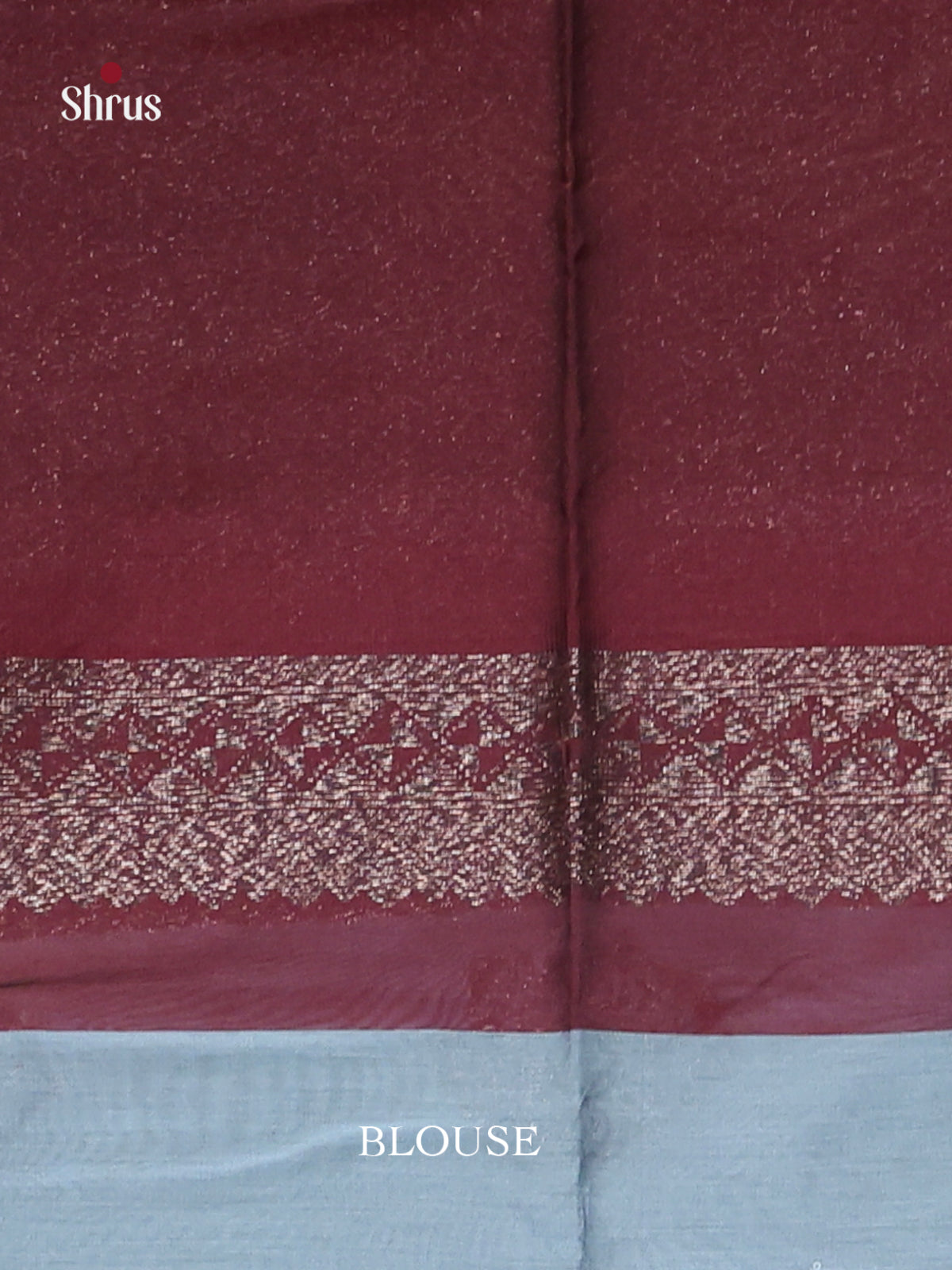 Grey & Maroon - Semi Silkcotton Saree - Shop on Shrus.com
