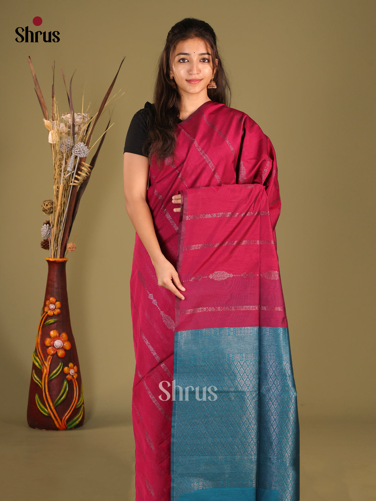 DHS29301 - Semi Silkcotton Saree - Shop on Shrus.com