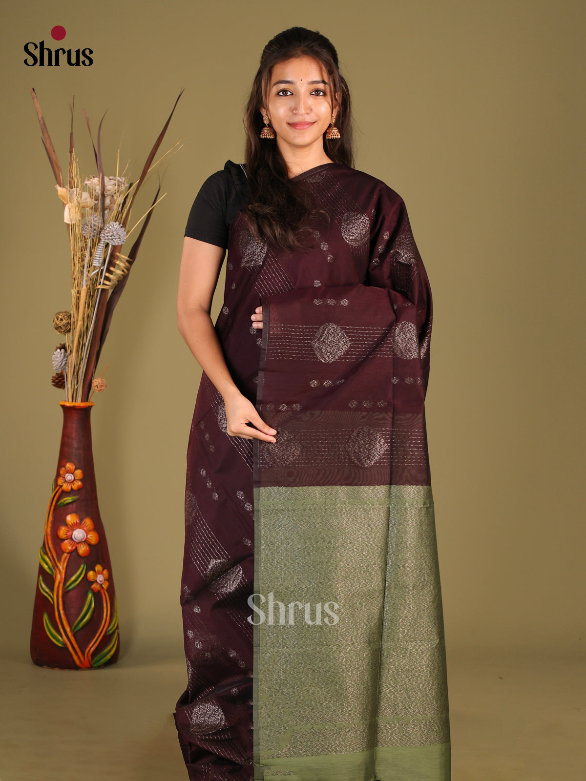 DHS29302 - Semi Silkcotton Saree - Shop on Shrus.com