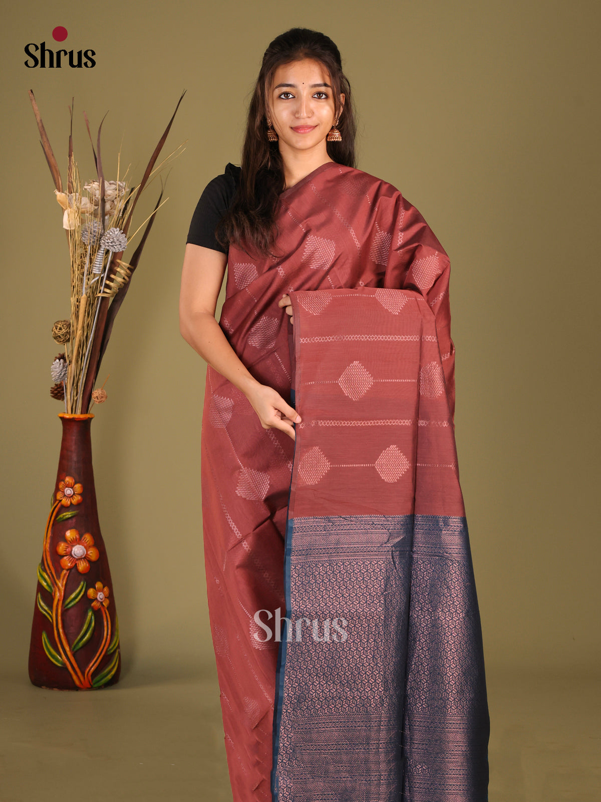 DHS29305 - Semi Silkcotton Saree - Shop on Shrus.com