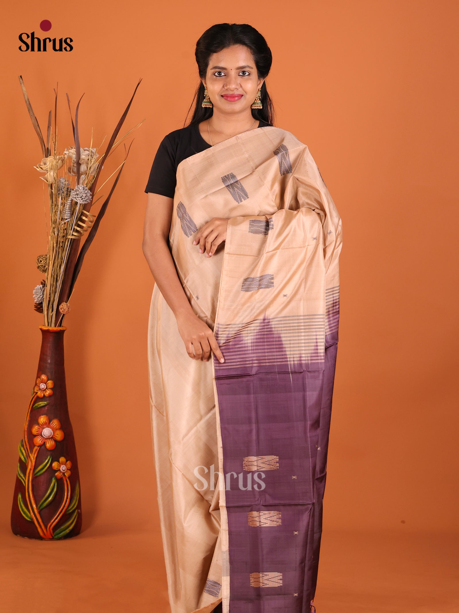 DHS29467 - Banana Pith without blouse Saree - Shop on Shrus.com