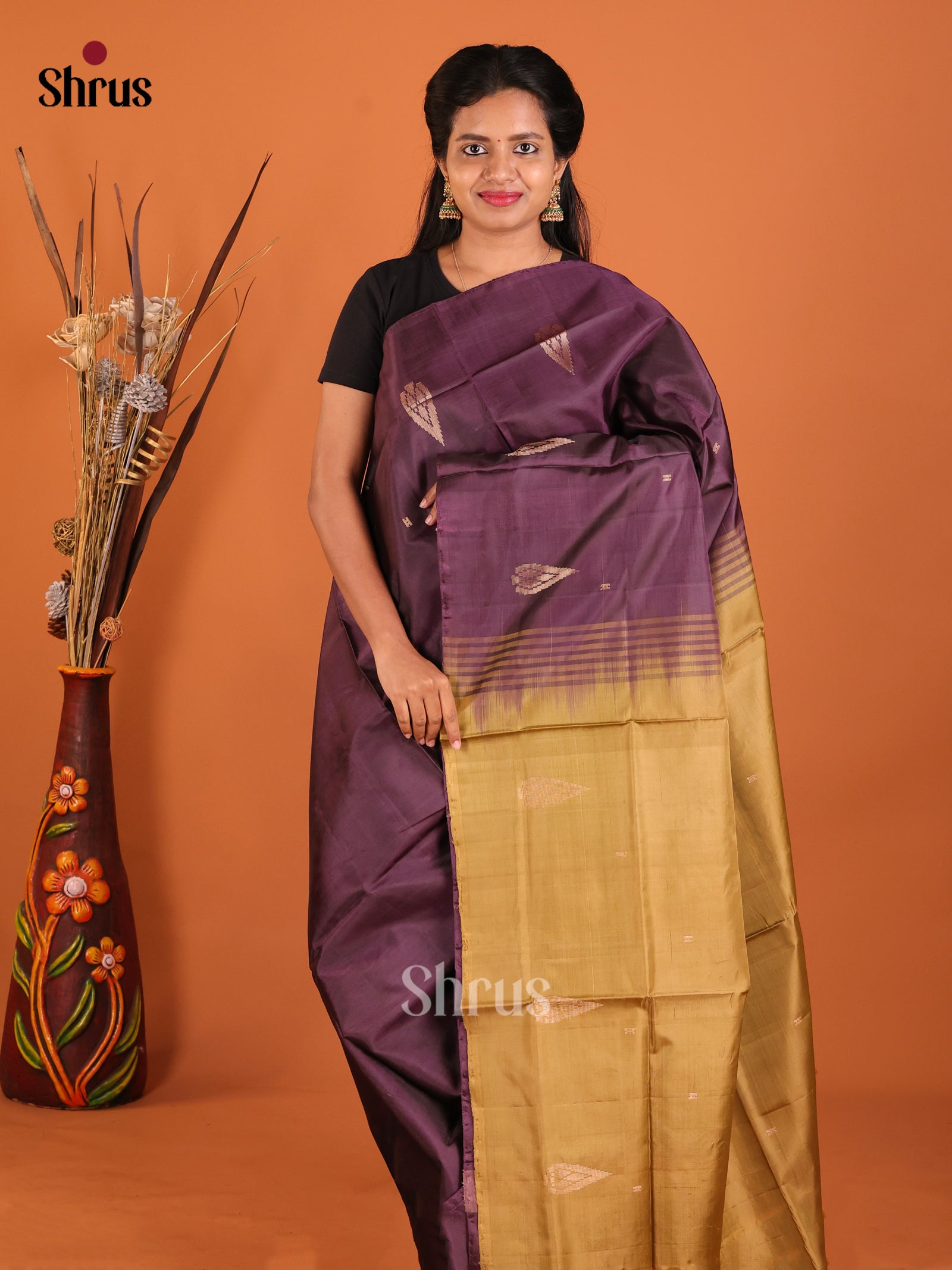 DHS29478 - Banana Pith without blouse Saree - Shop on Shrus.com