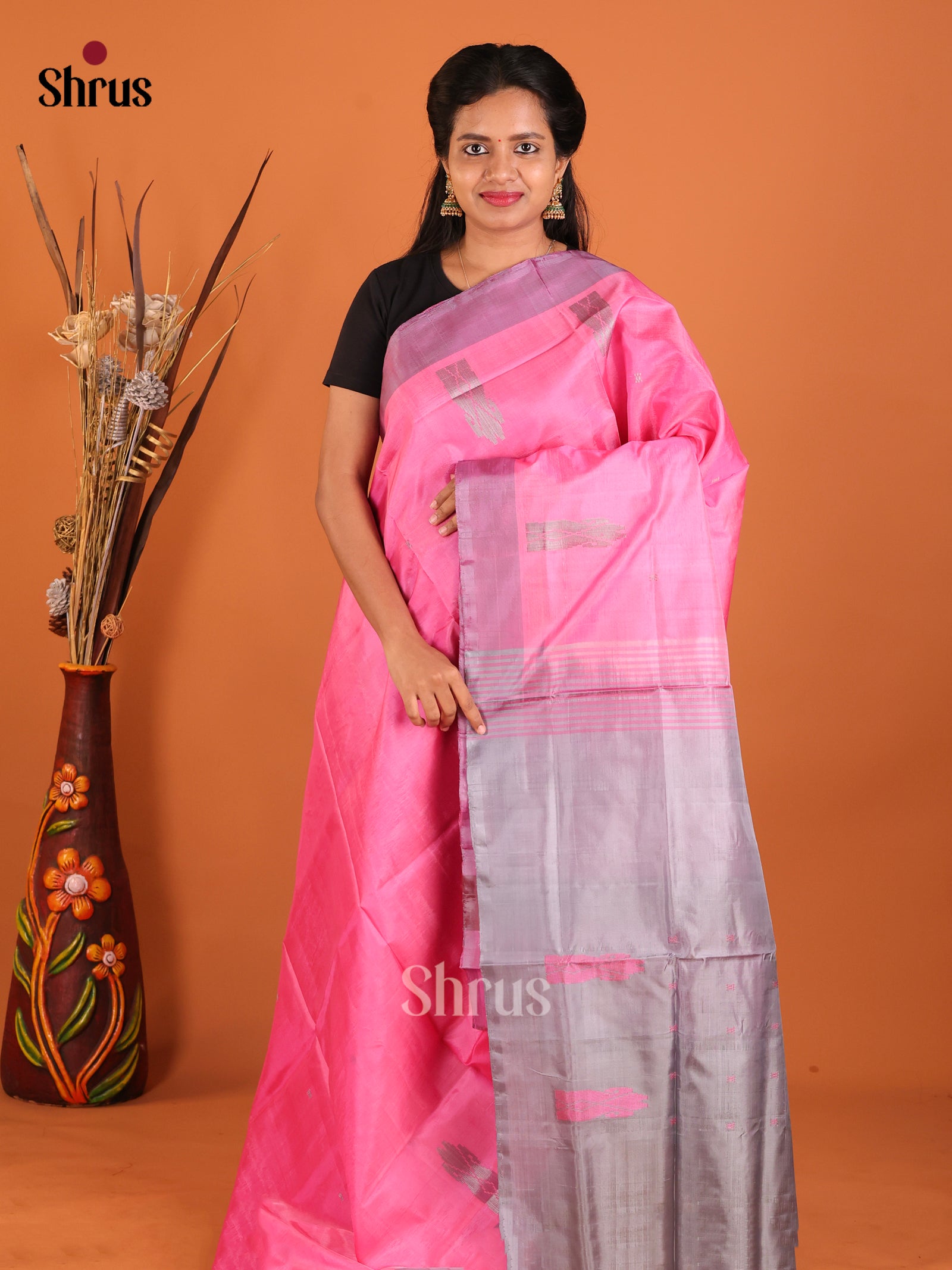 DHS29484 - Banana Pith without blouse Saree - Shop on Shrus.com