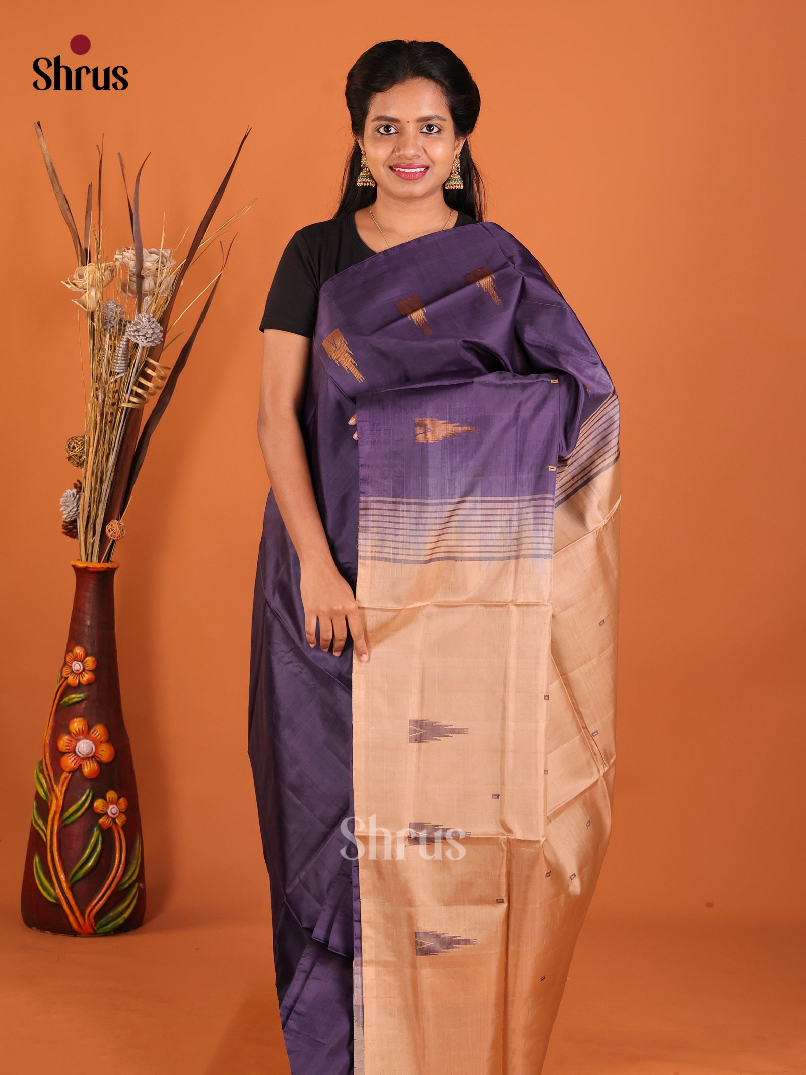 DHS29493 - Banana Pith without blouse Saree - Shop on Shrus.com