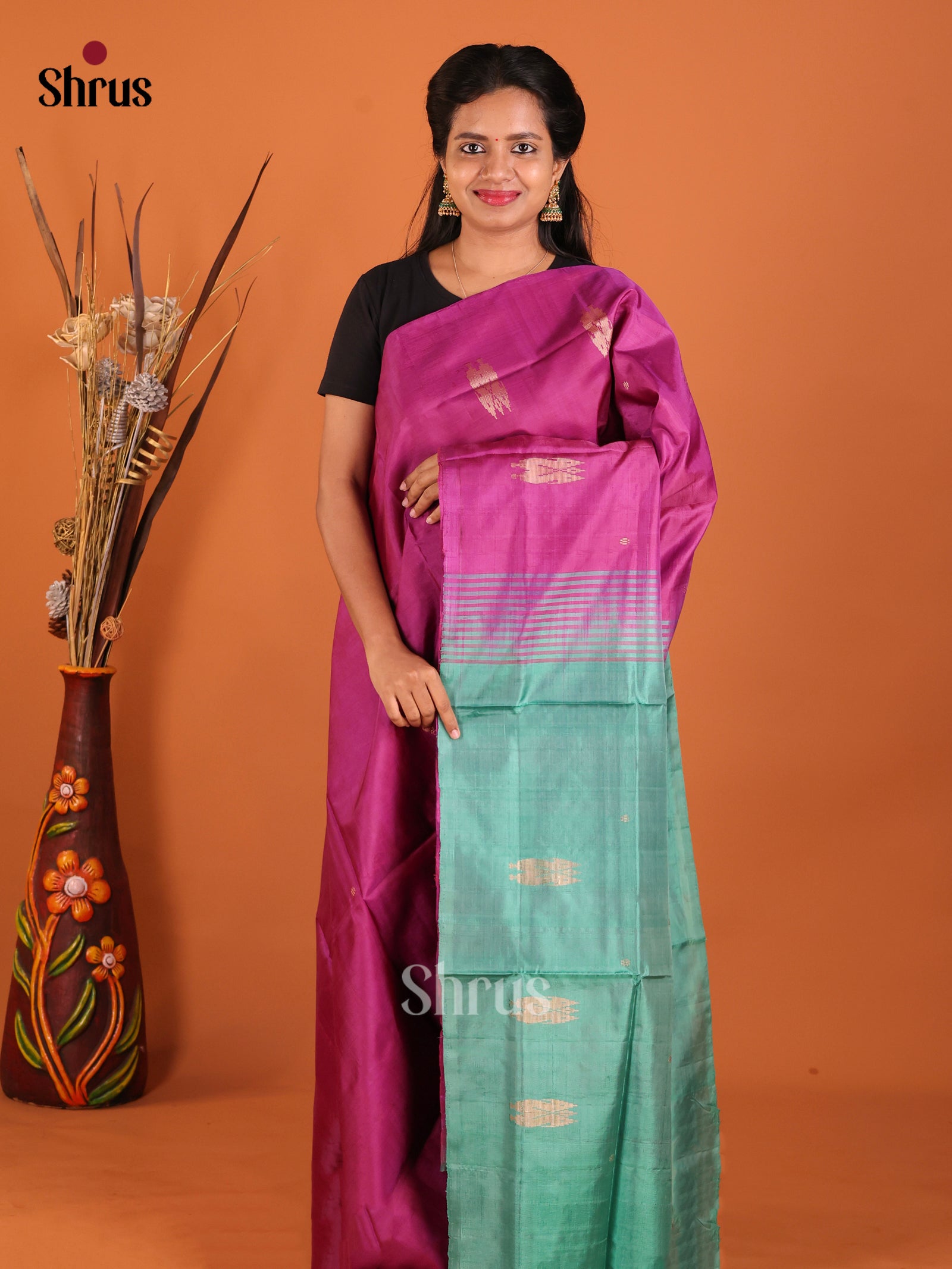 DHS29496 - Banana Pith without blouse Saree - Shop on Shrus.com