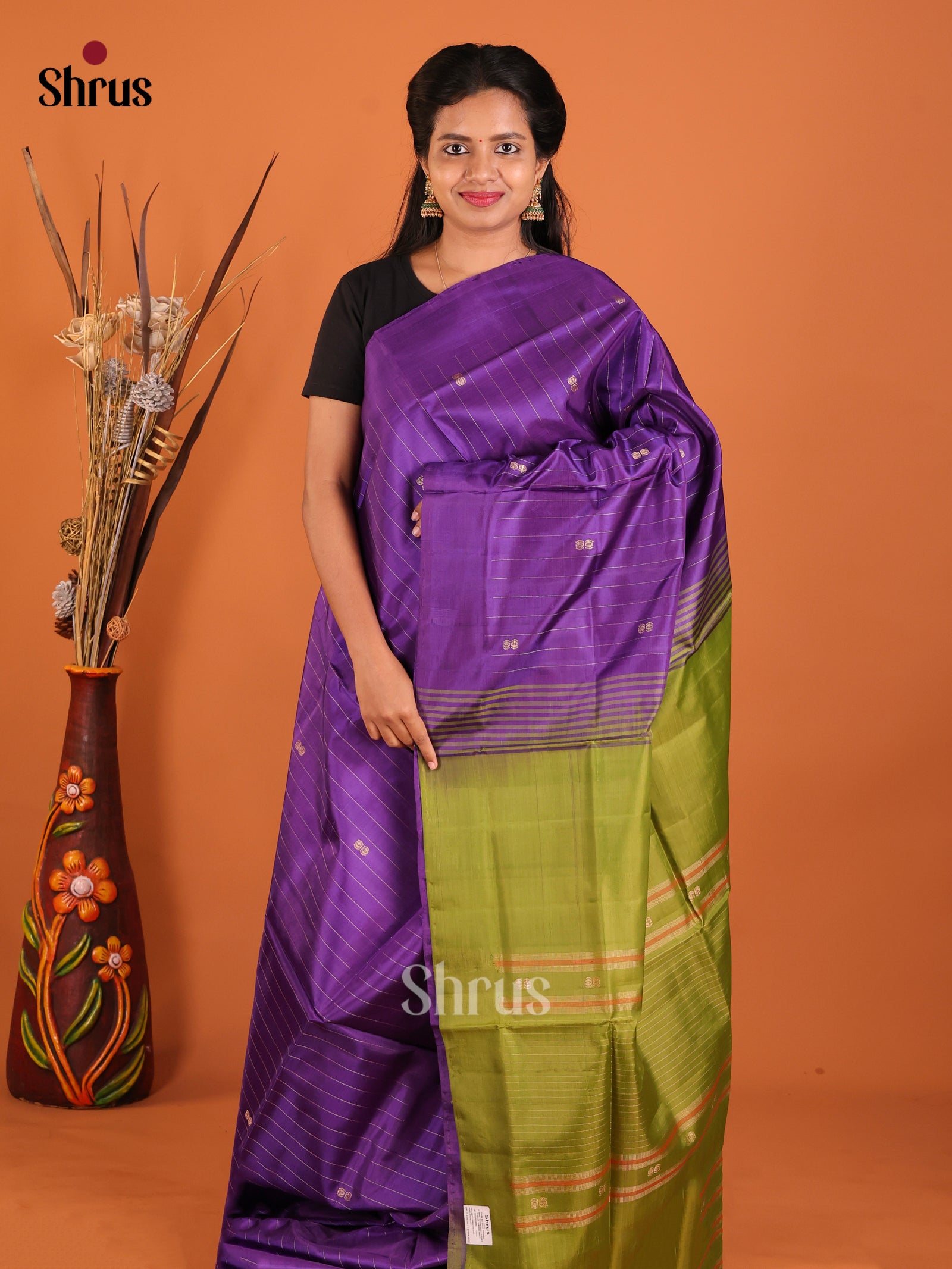 DHS29498 - Banana Pith without blouse Saree - Shop on Shrus.com