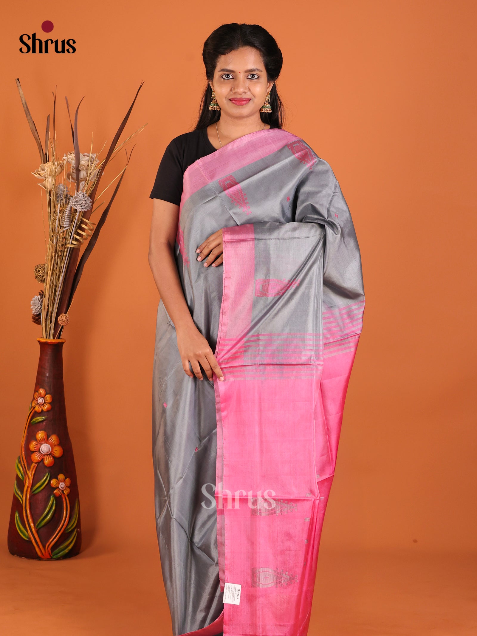 DHS29501 - Banana Pith without blouse Saree - Shop on Shrus.com