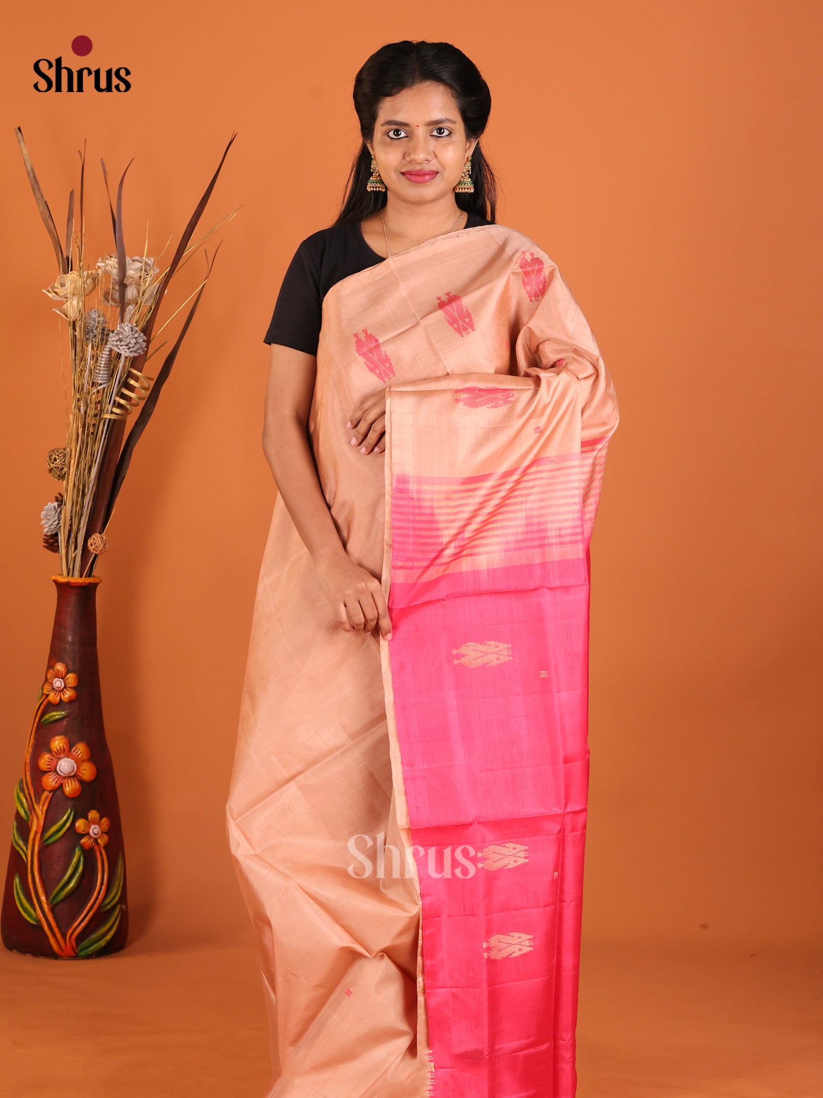 DHS29509 - Banana Pith without blouse Saree - Shop on Shrus.com