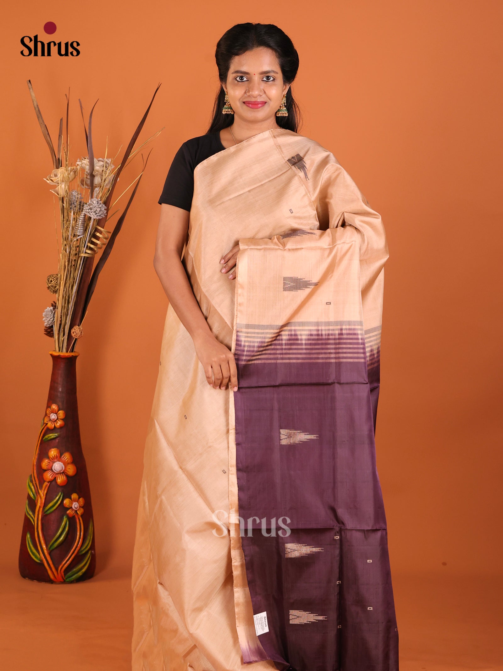 DHS29511 - Banana Pith without blouse Saree - Shop on Shrus.com