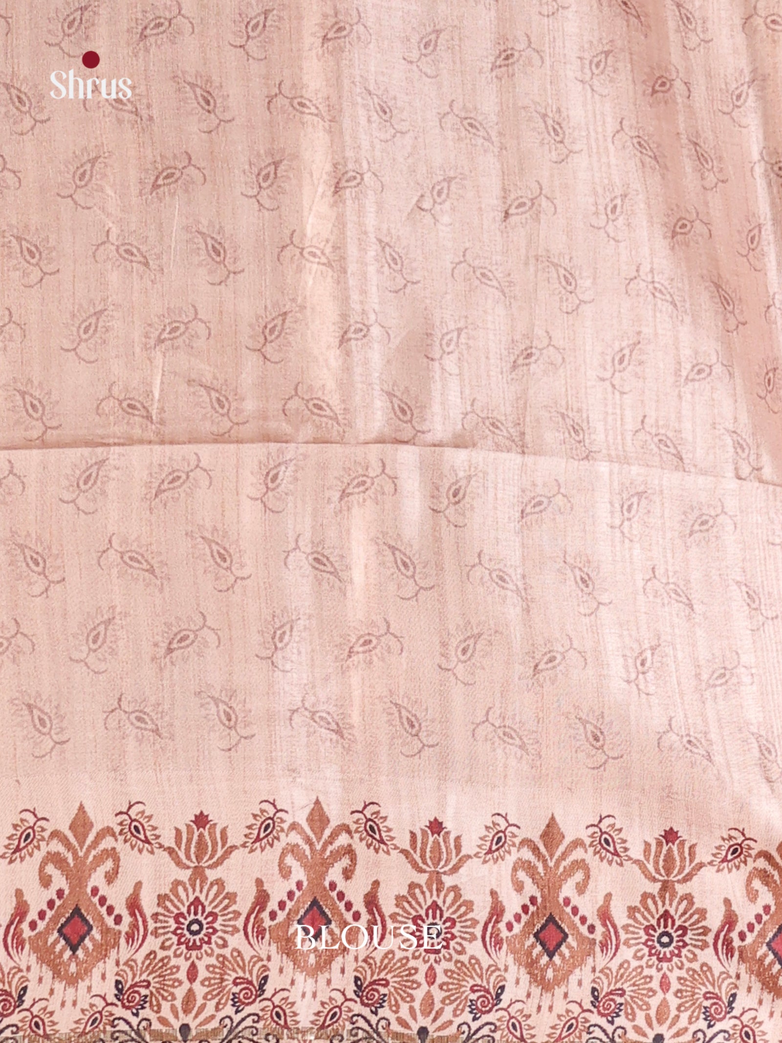 Brown & Cream - Moonga Silk Saree
