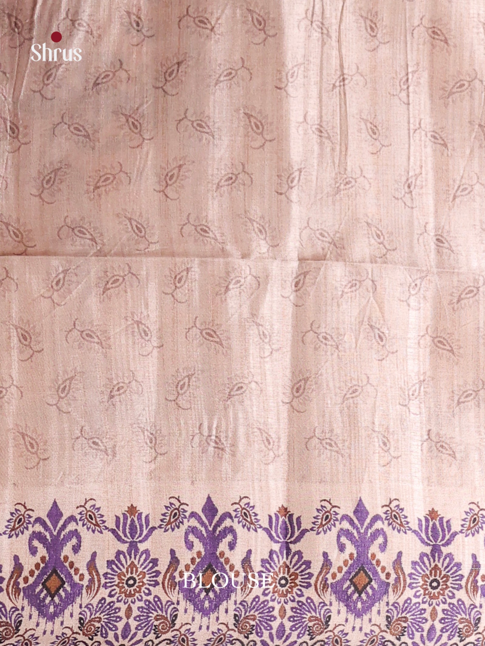 Violet & Cream - Moonga Silk Saree