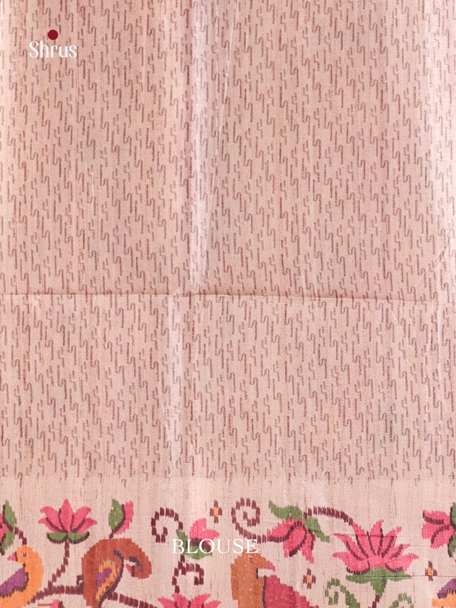 Dark Pink & Cream - Moonga Silk Saree