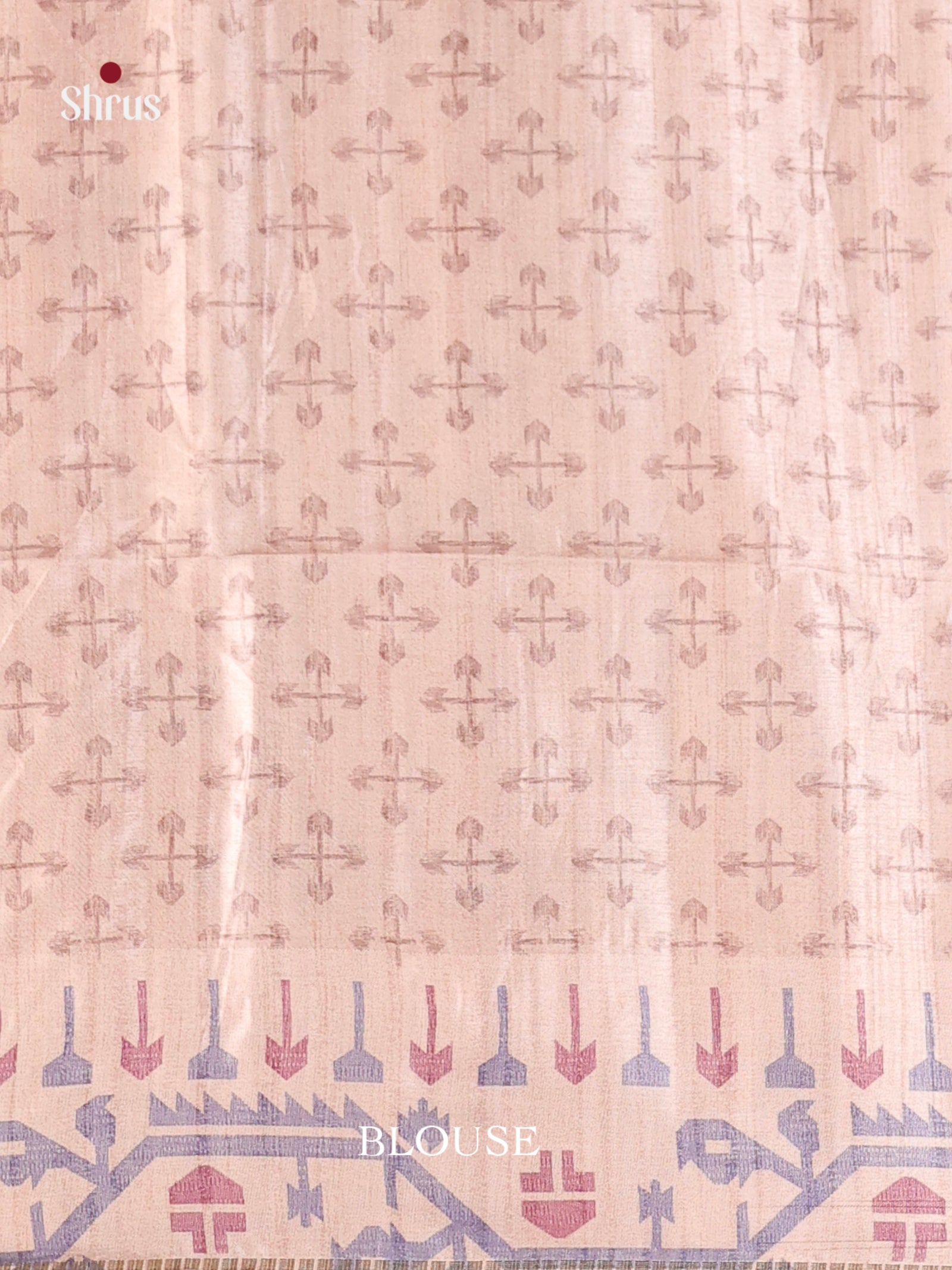 Light Blue & Cream - Moonga Silk Saree