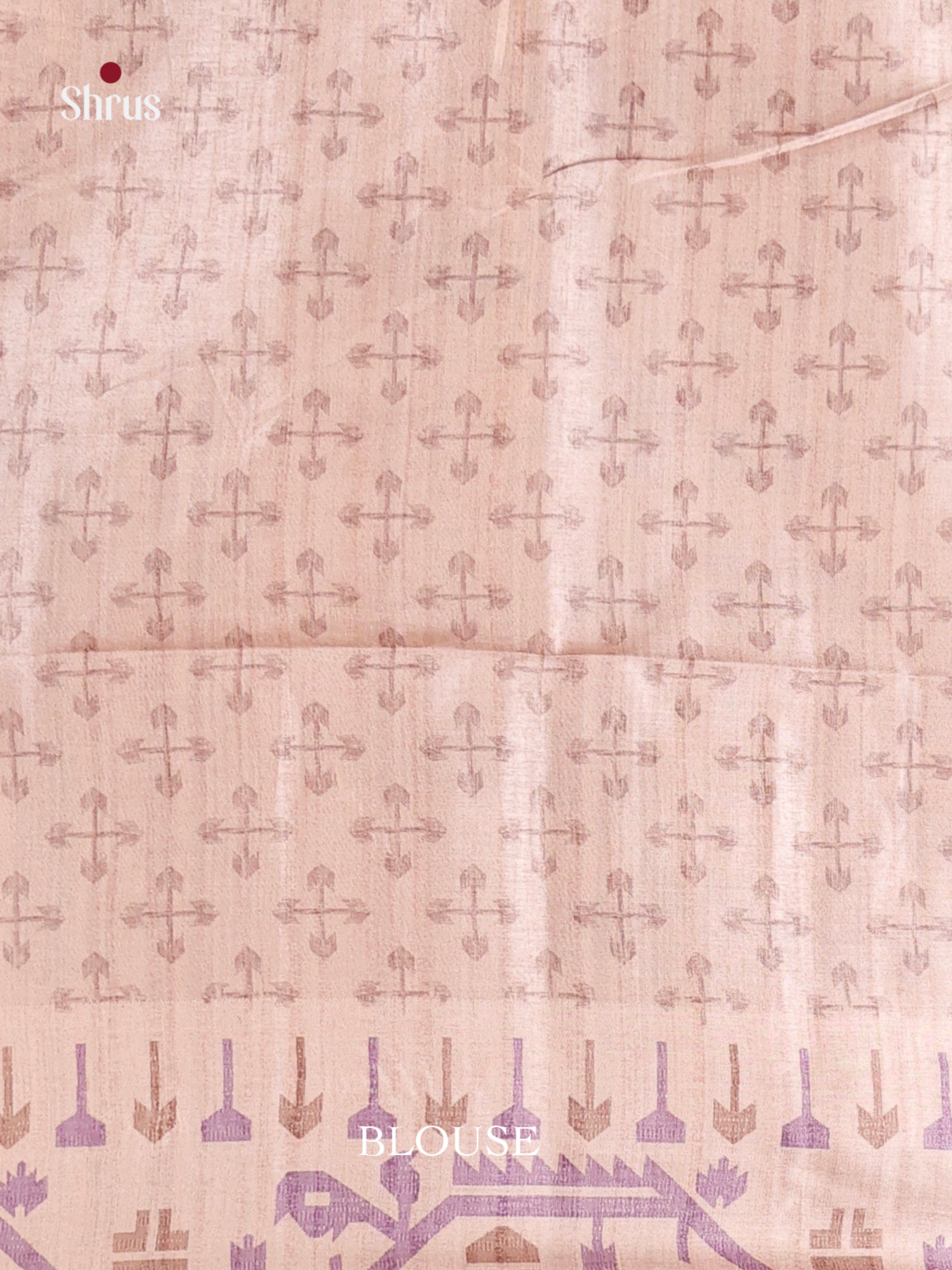 Purple & Cream - Moonga Silk Saree
