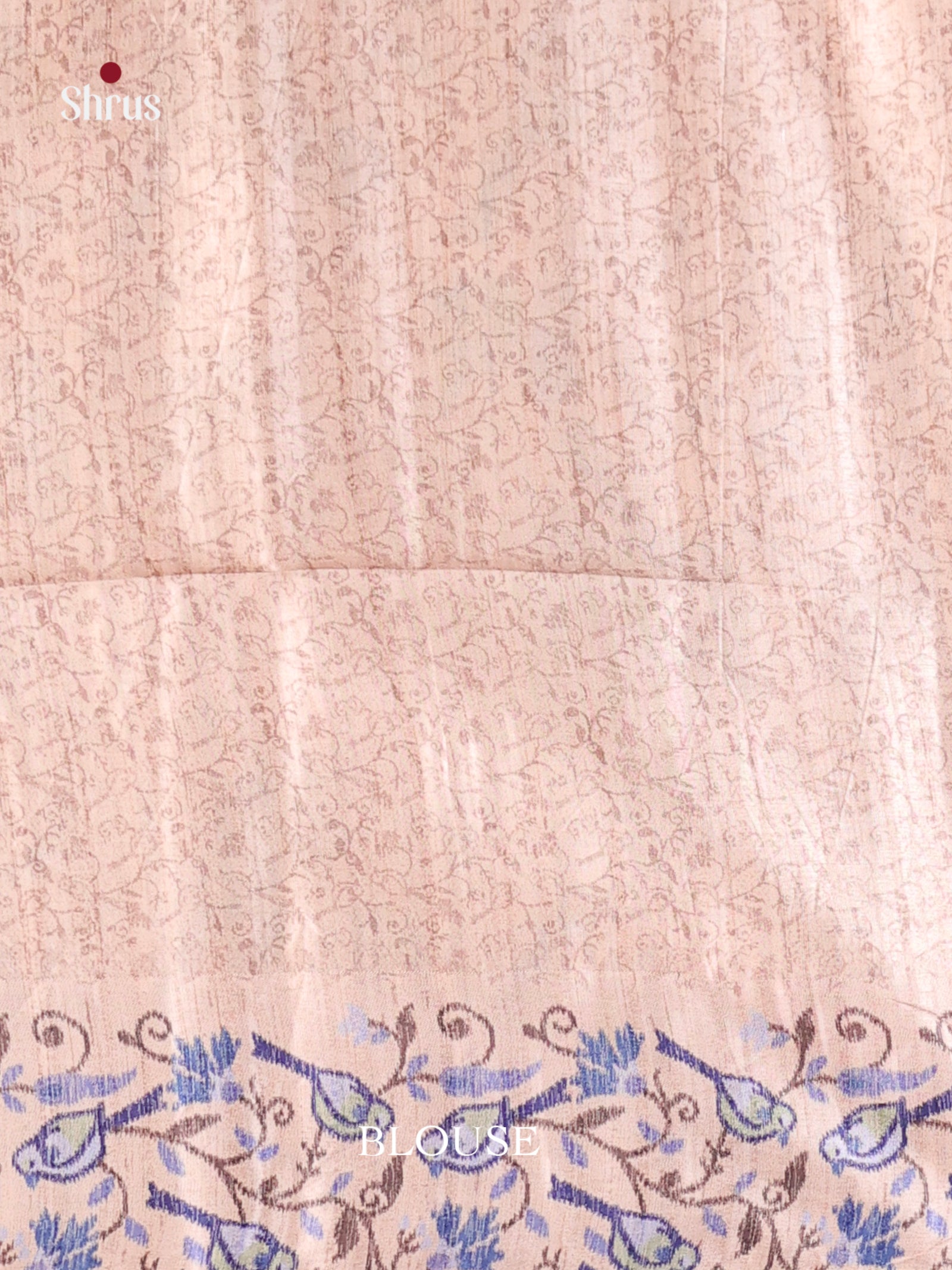 Blue & Cream - Moonga Silk Saree