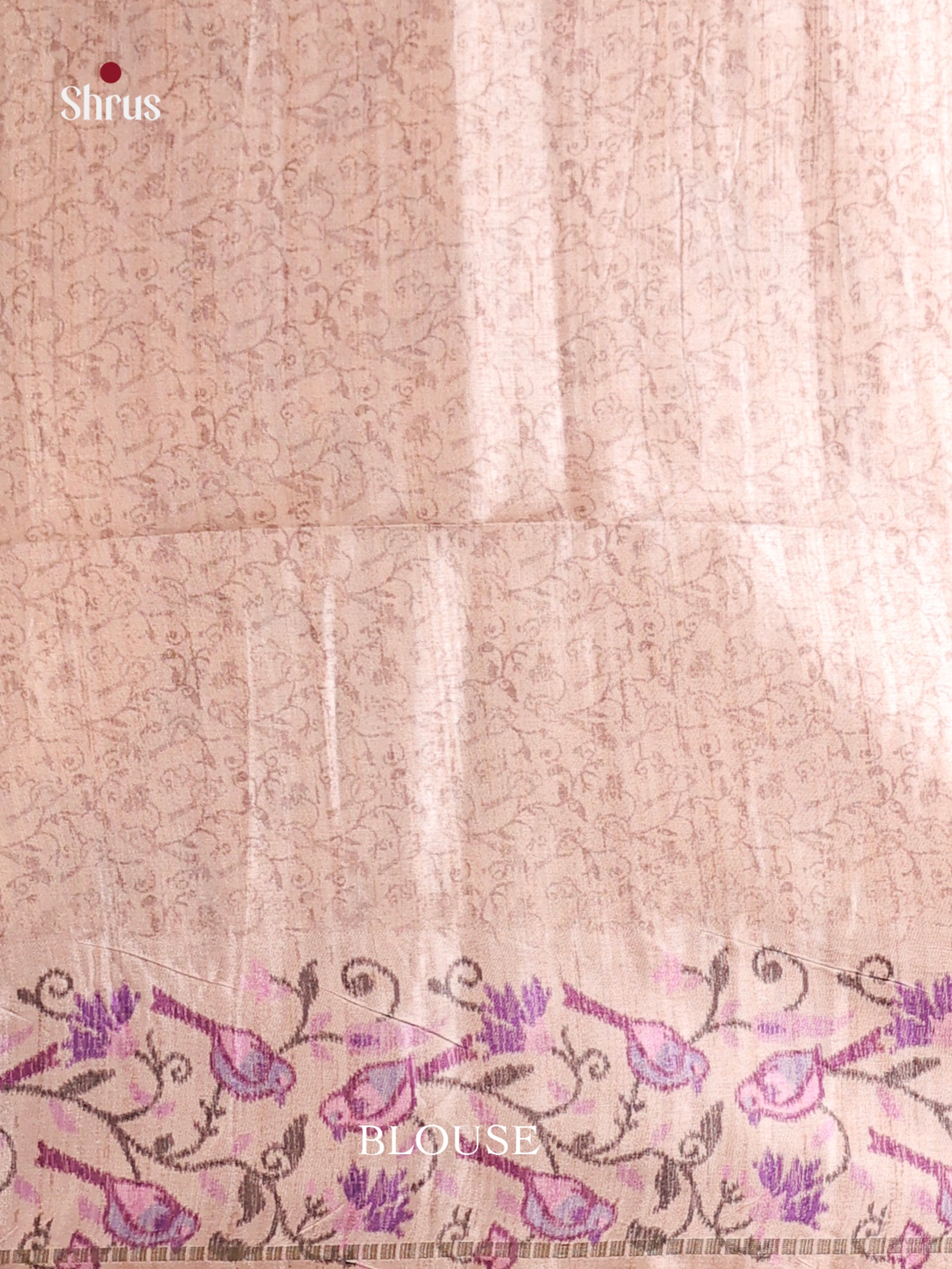 Purple & Cream - Moonga Silk Saree